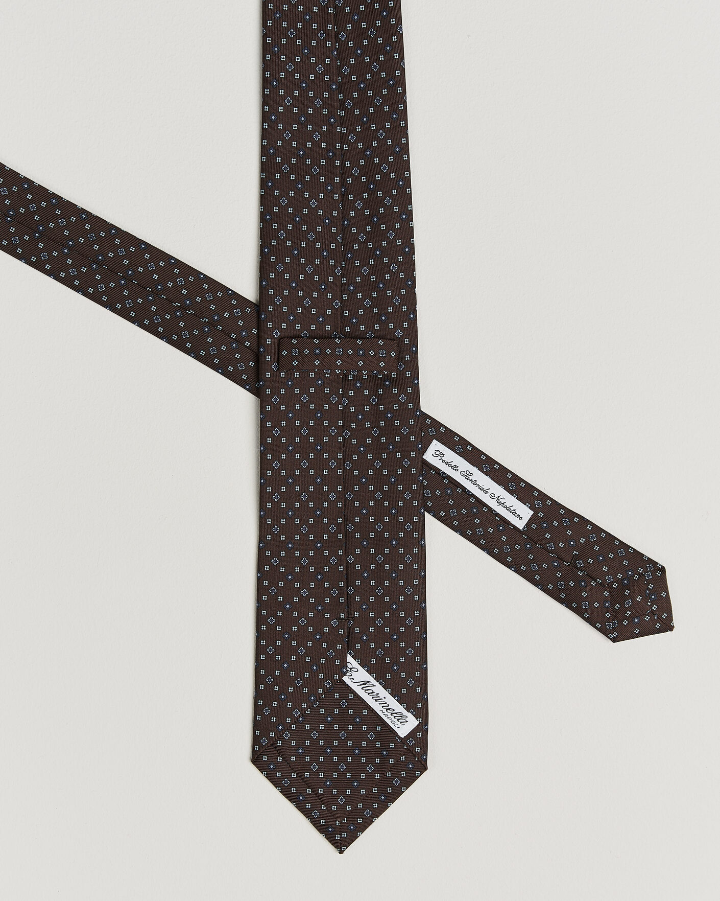 Herre | Slips | E. Marinella | 3-Fold Printed Silk Tie Brown