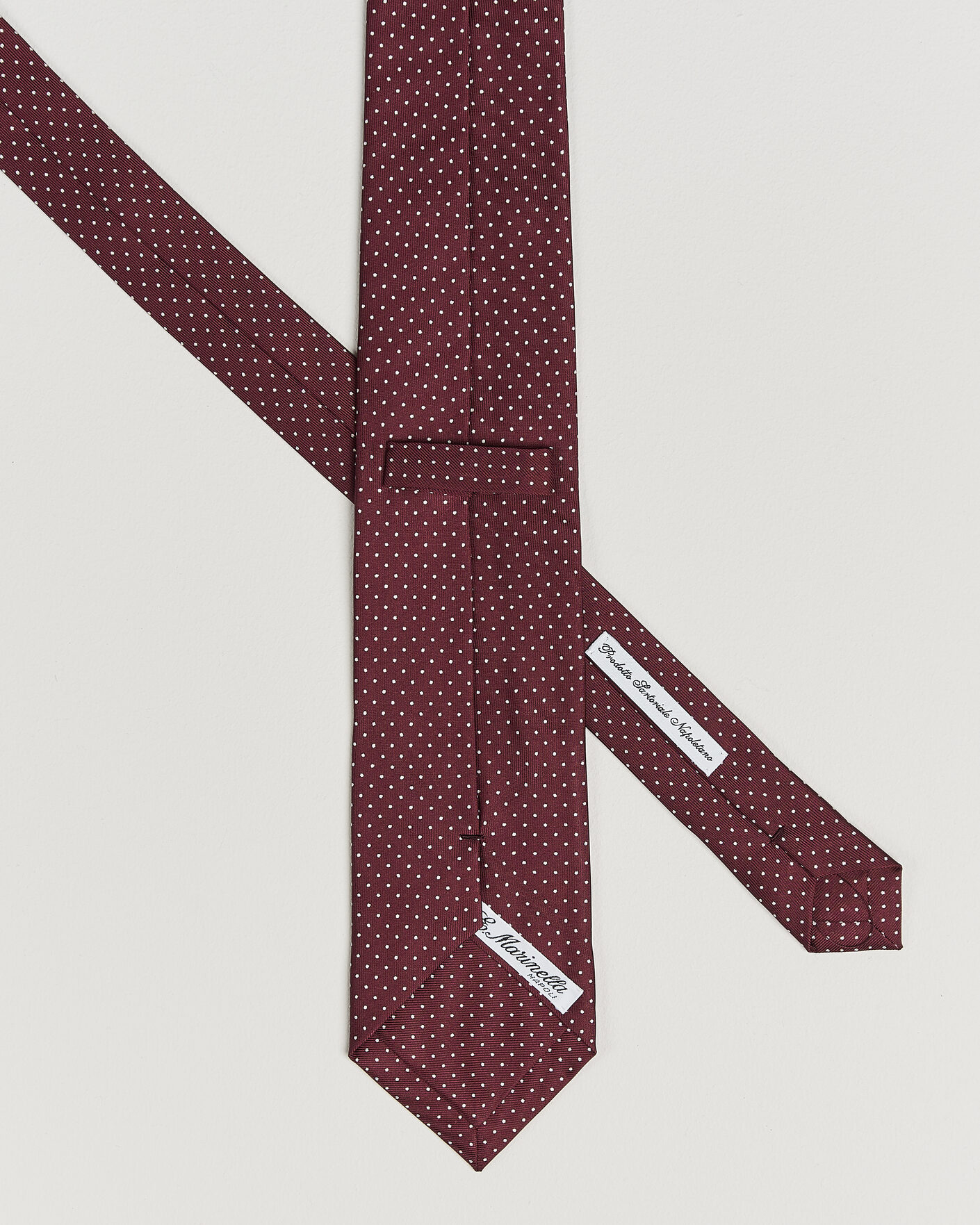 Herre | Slips | E. Marinella | 3-Fold Printed Silk Tie Burgundy