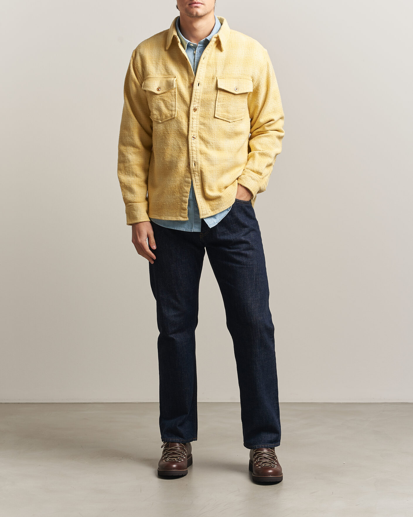 Herre | Skjorter | Pendleton | Big Pocket Shirt Cream Shadow