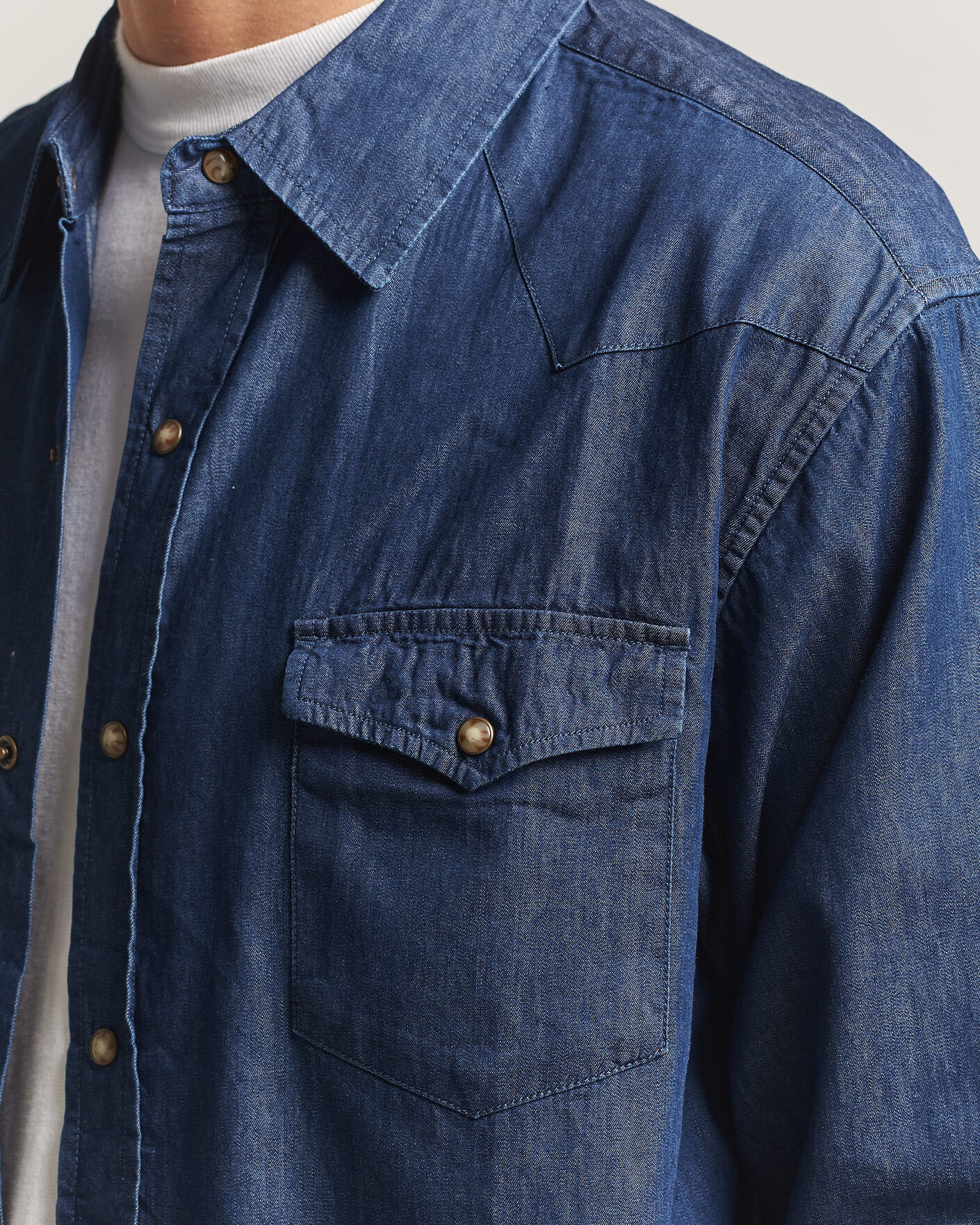 Herre | Skjorter | Pendleton | Chandler Western Shirt Indigo Chambray
