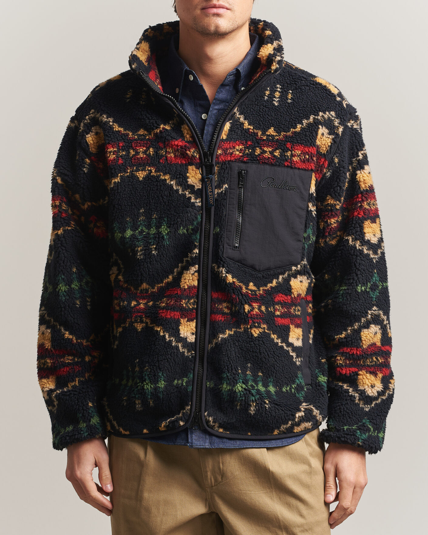 Herre | Gensere | Pendleton | Jacquard Sherpa Fleece Four Corners