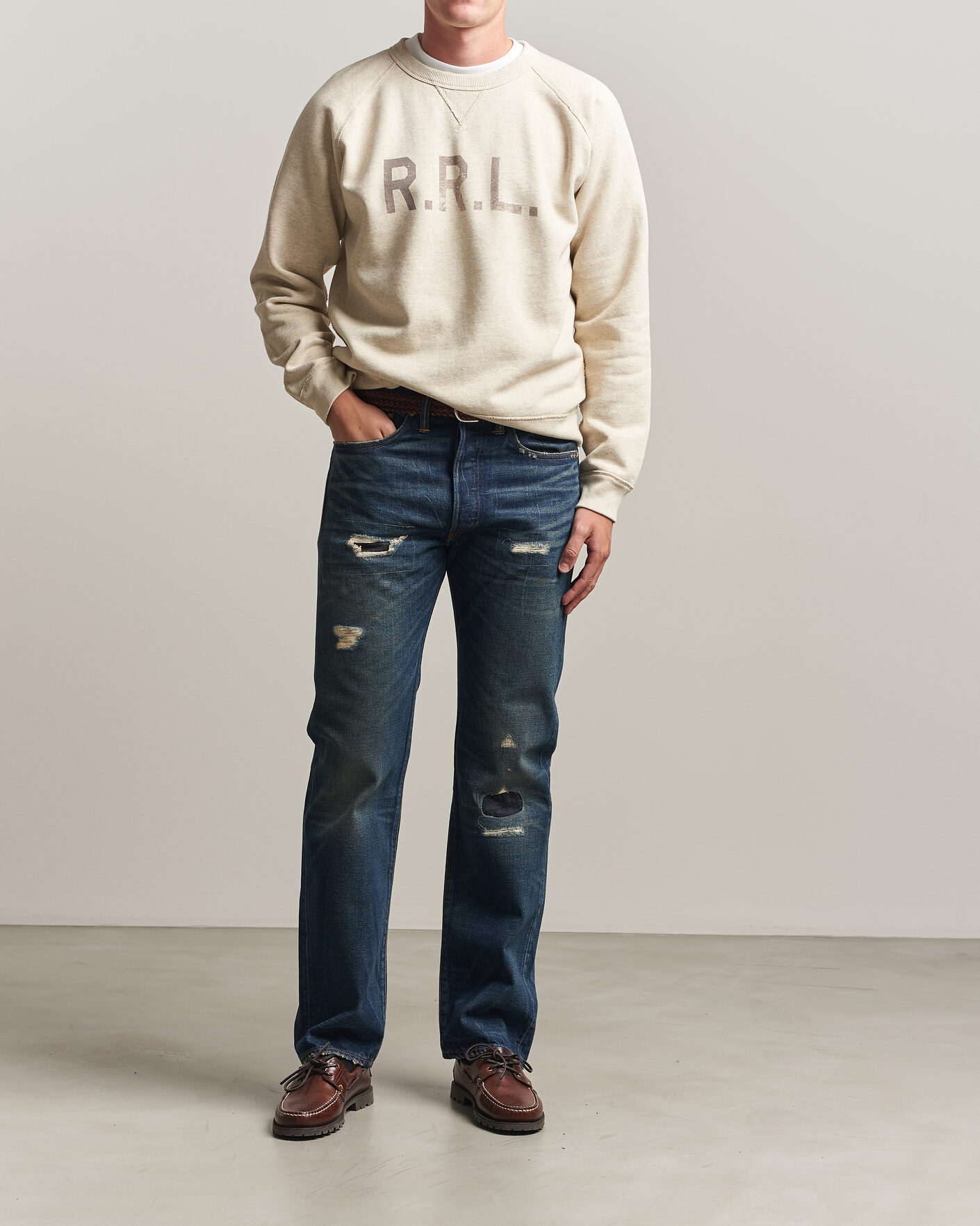 Herre | Gensere | RRL | Raglan Sleeve Sweatshirt Oatmeal Heather