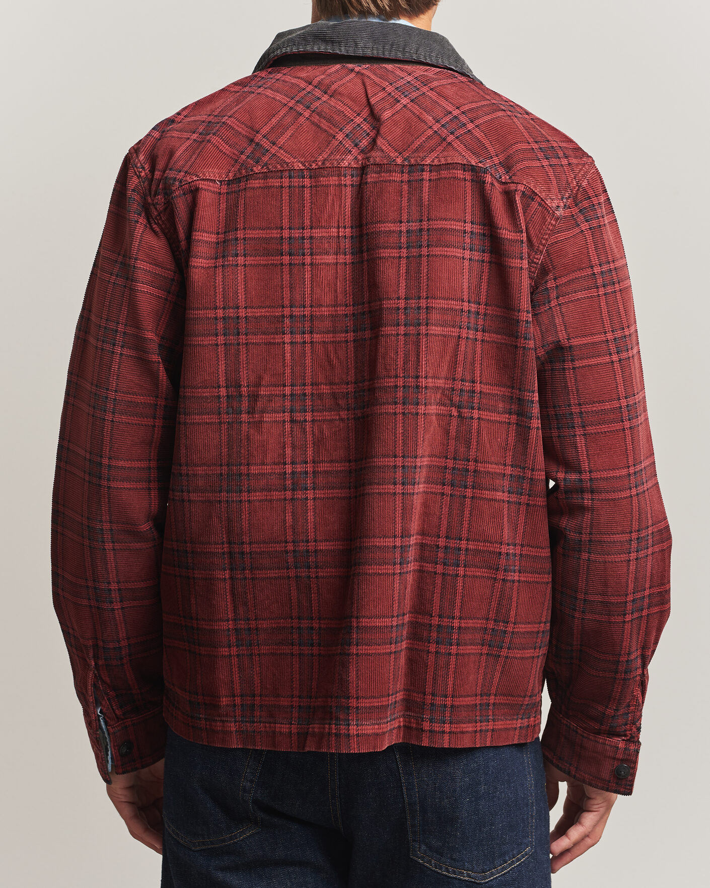 Herre | Jakker | RRL | Corduroy Zip Shirt Jacket Red/Black