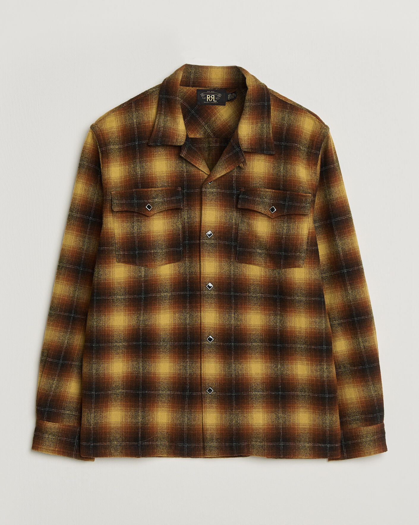 Herre | Skjorter | RRL | Jesse Plaid Camp Shirt Orange/Yellow