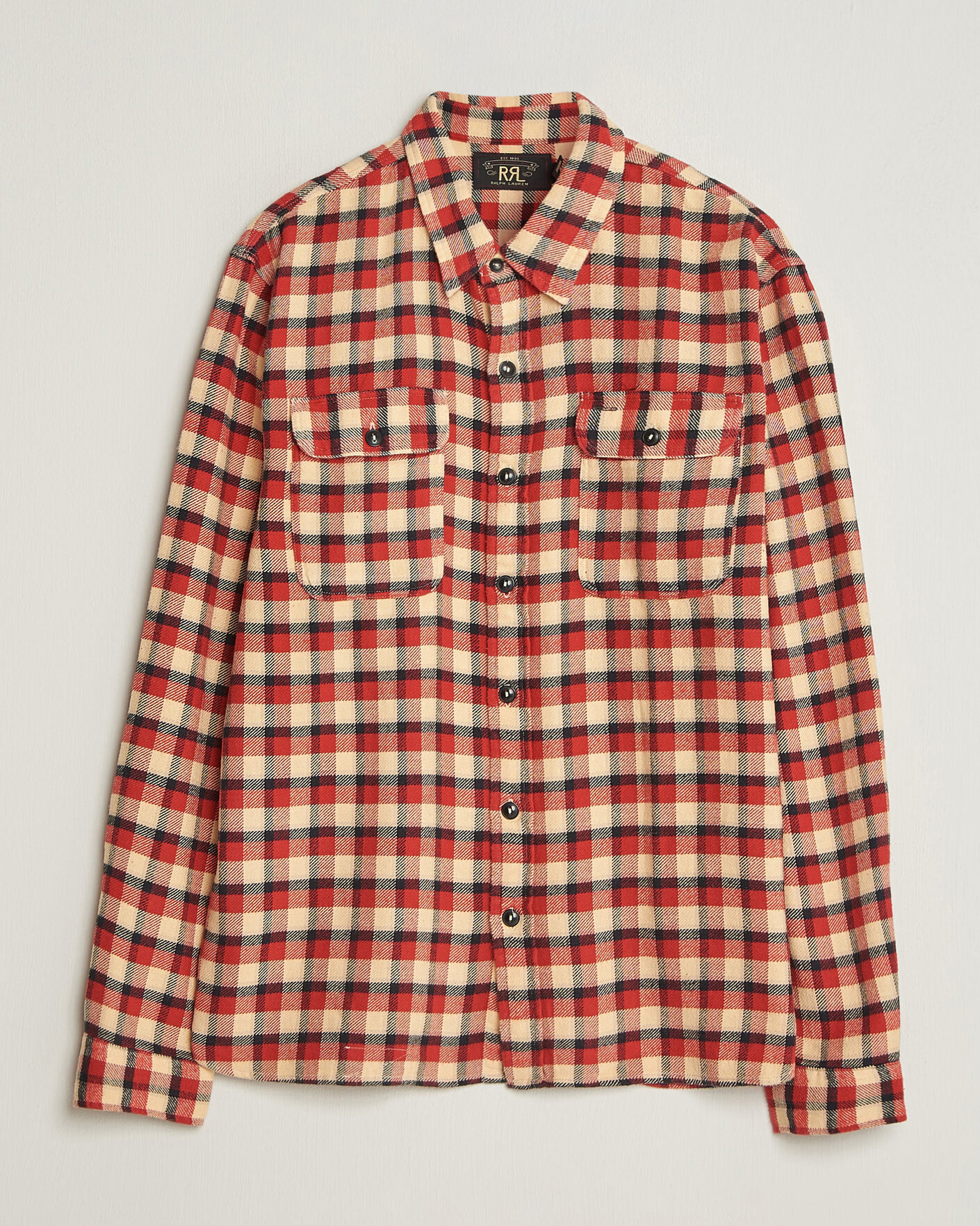Herre | Skjorter | RRL | Plaid Flannel Shirt Red/Cream