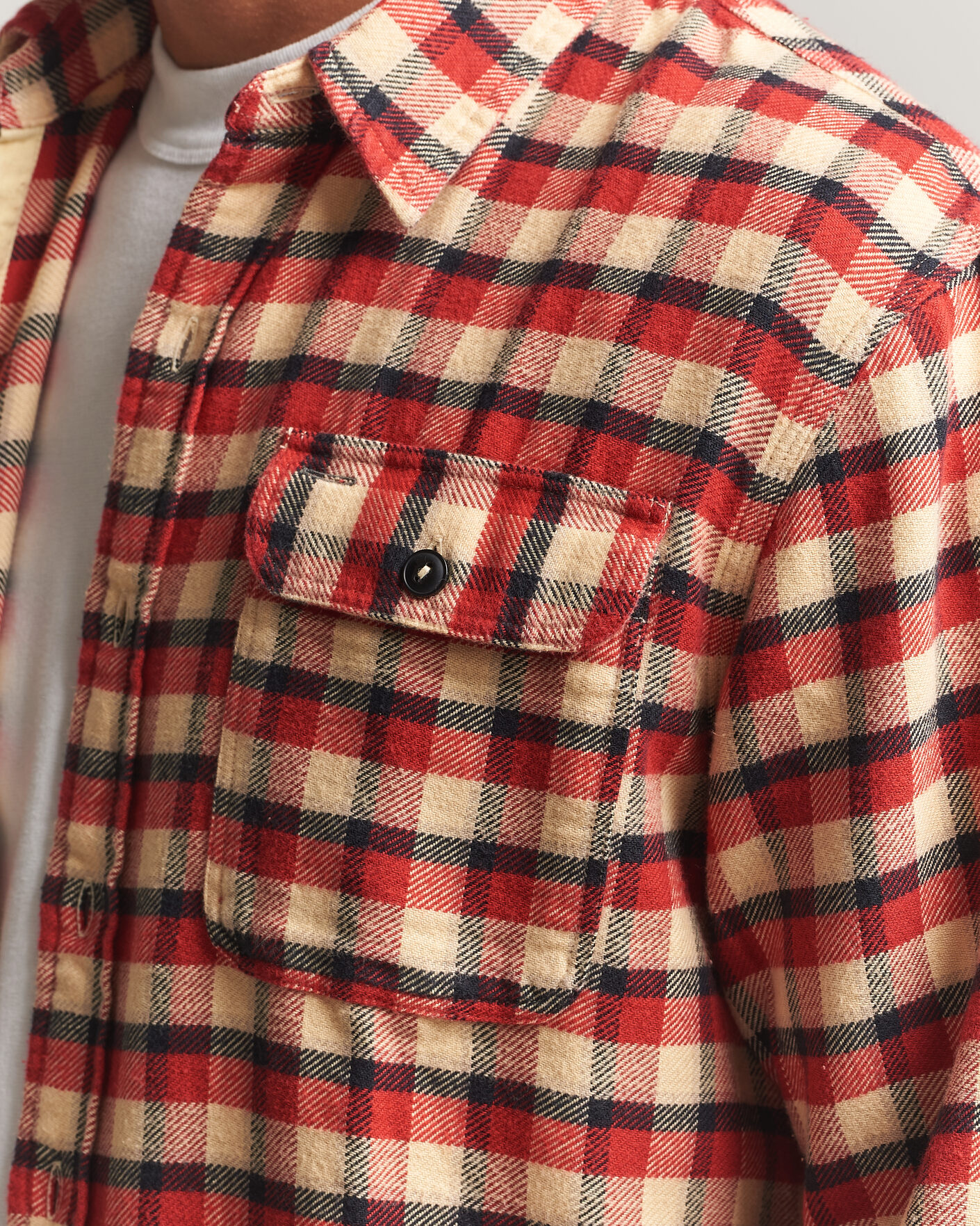Herre | Skjorter | RRL | Plaid Flannel Shirt Red/Cream