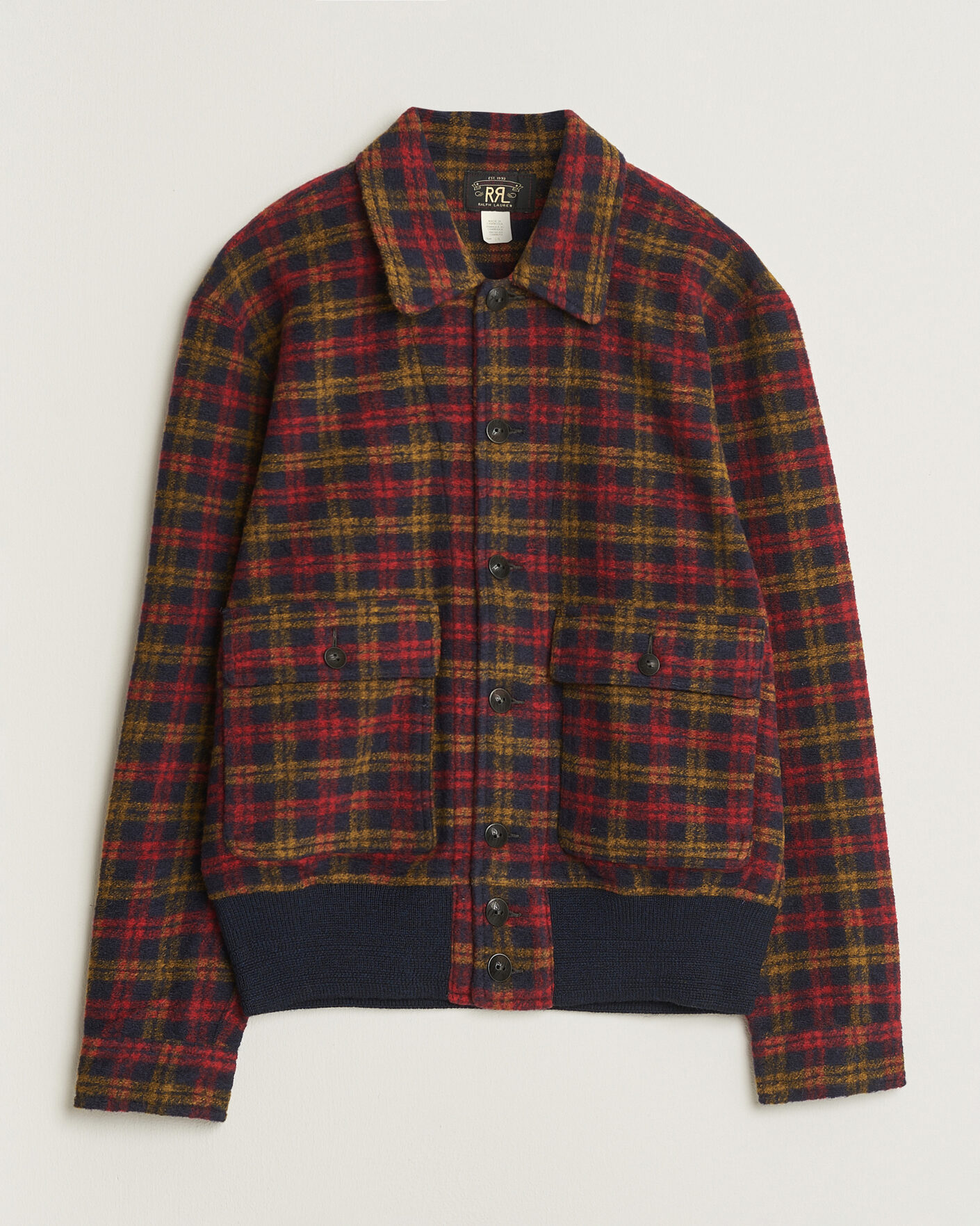 Herre | Jakker | RRL | Knit Bomber Jacket Red Multi