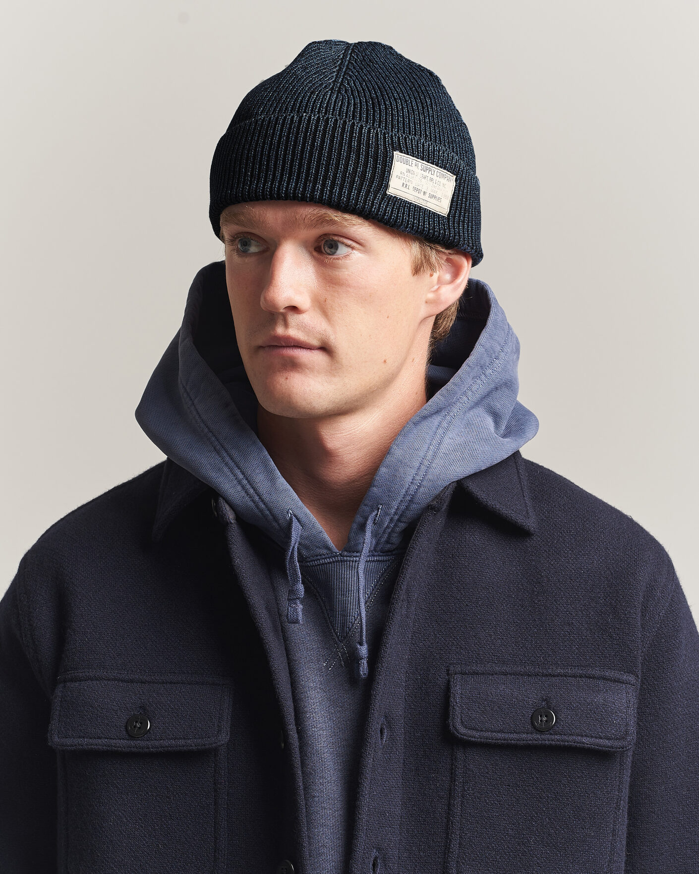 Herre | Luer | RRL | Watch Cap Midnight Blue
