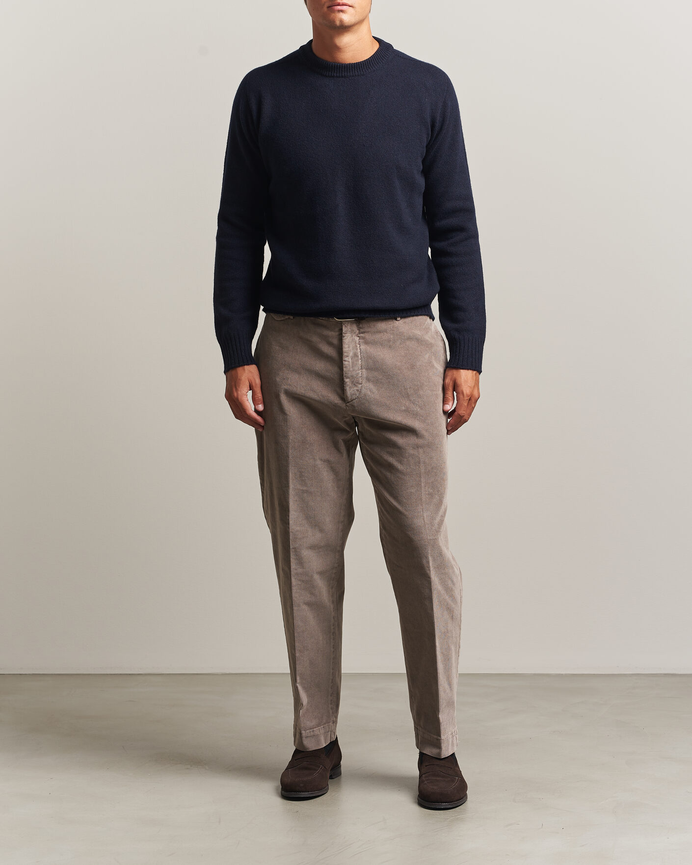 Herre | Gensere | Altea | Wool/Cashmere Crew Neck Pullover Navy