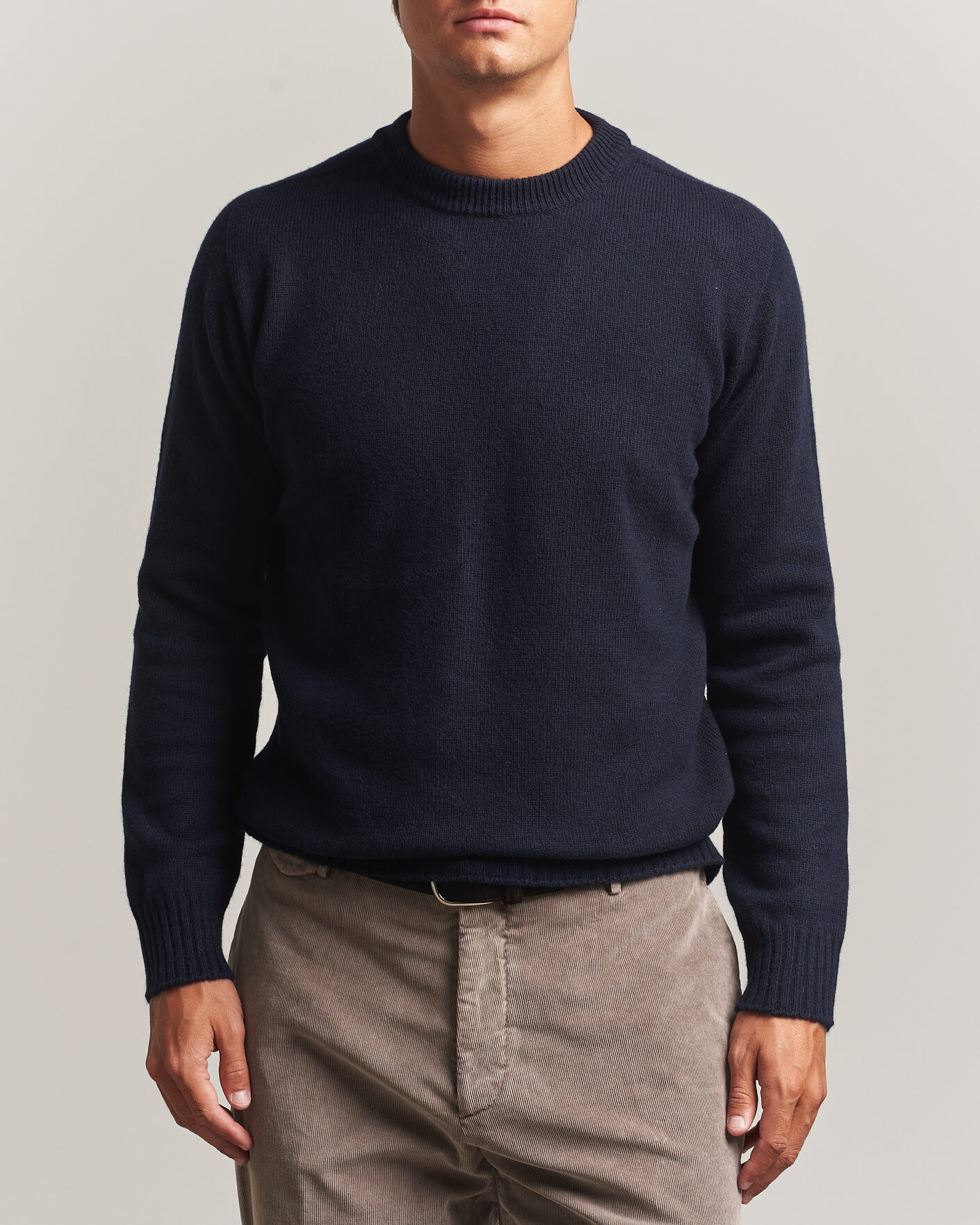 Herre | Gensere | Altea | Wool/Cashmere Crew Neck Pullover Navy