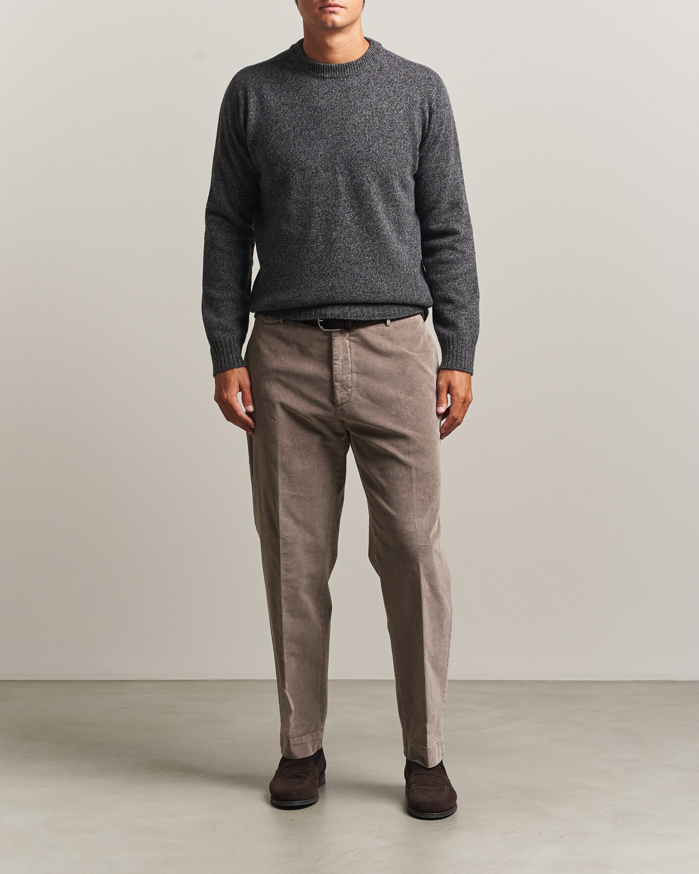 Herre | Gensere | Altea | Wool/Cashmere Crew Neck Pullover Charcoal Melange