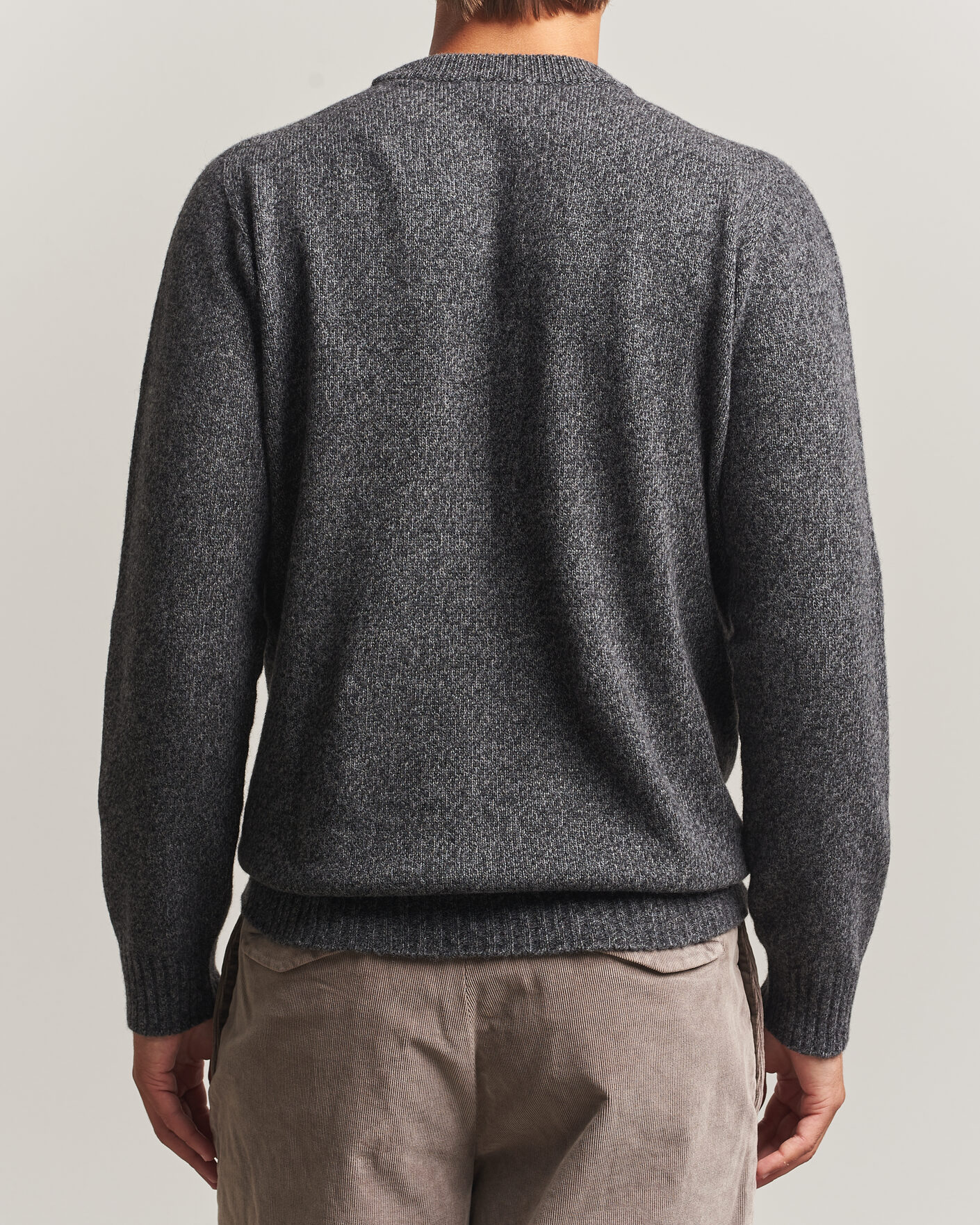 Herre | Gensere | Altea | Wool/Cashmere Crew Neck Pullover Charcoal Melange