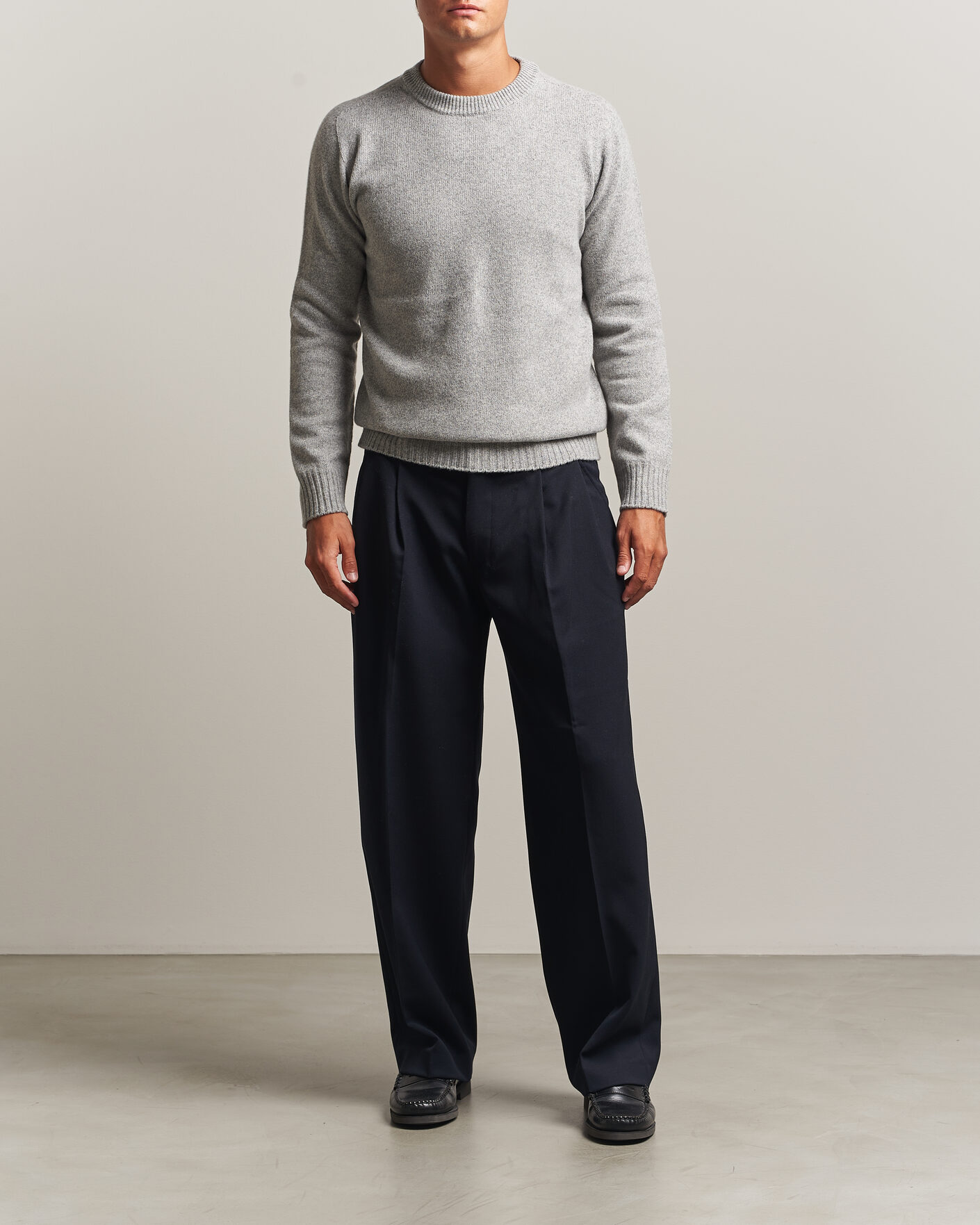 Herre | Gensere | Altea | Wool/Cashmere Crew Neck Pullover Light Grey