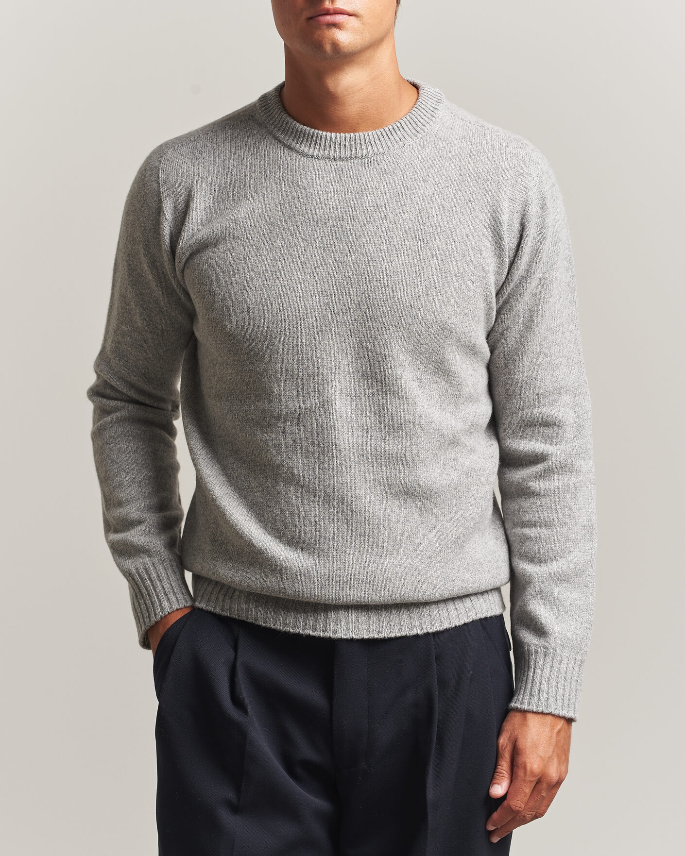 Herre | Gensere | Altea | Wool/Cashmere Crew Neck Pullover Light Grey