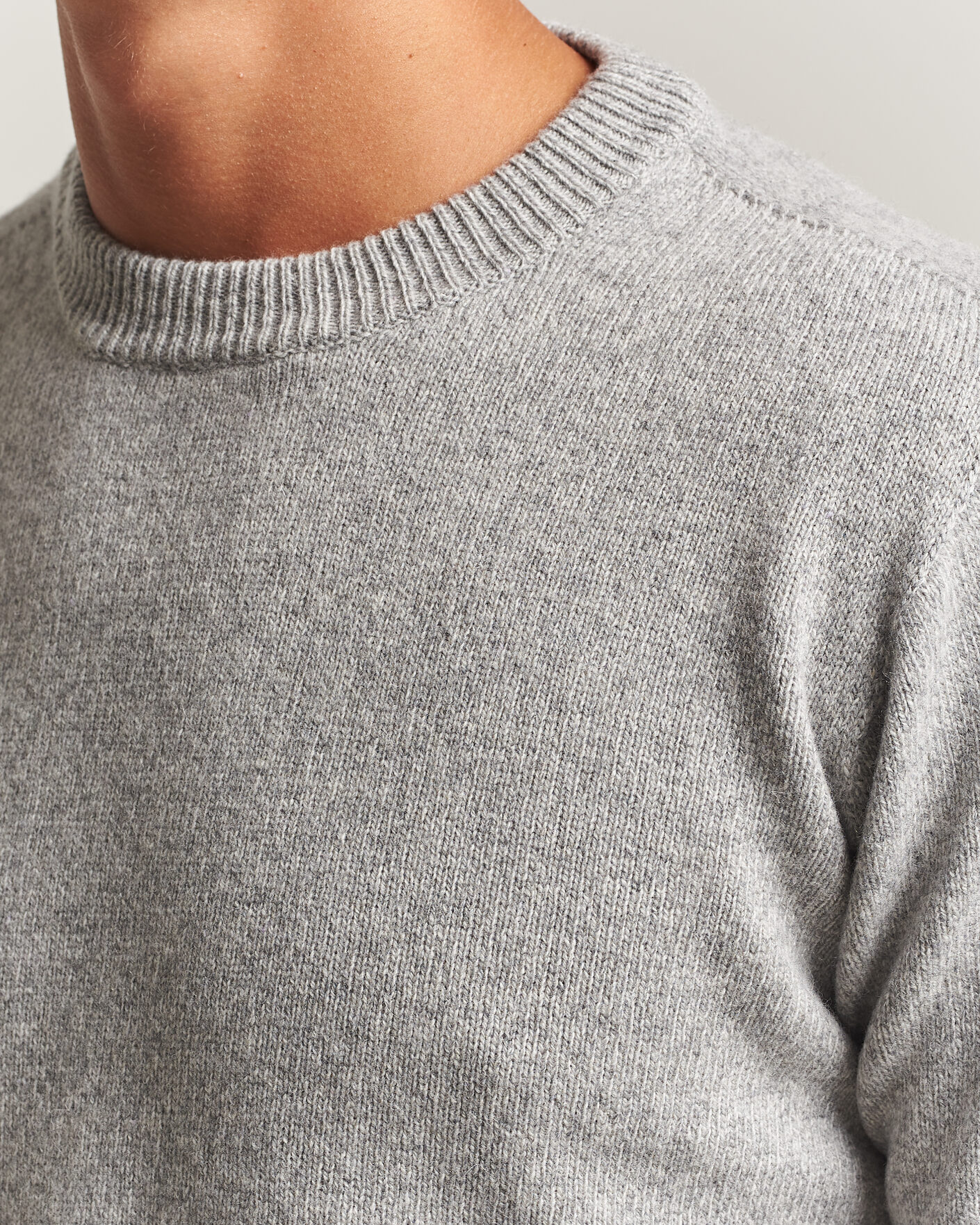 Herre | Gensere | Altea | Wool/Cashmere Crew Neck Pullover Light Grey