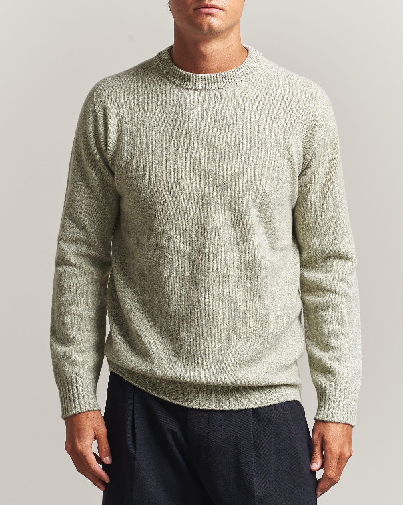 Herre | Gensere | Altea | Wool/Cashmere Crew Neck Pullover Mint Green
