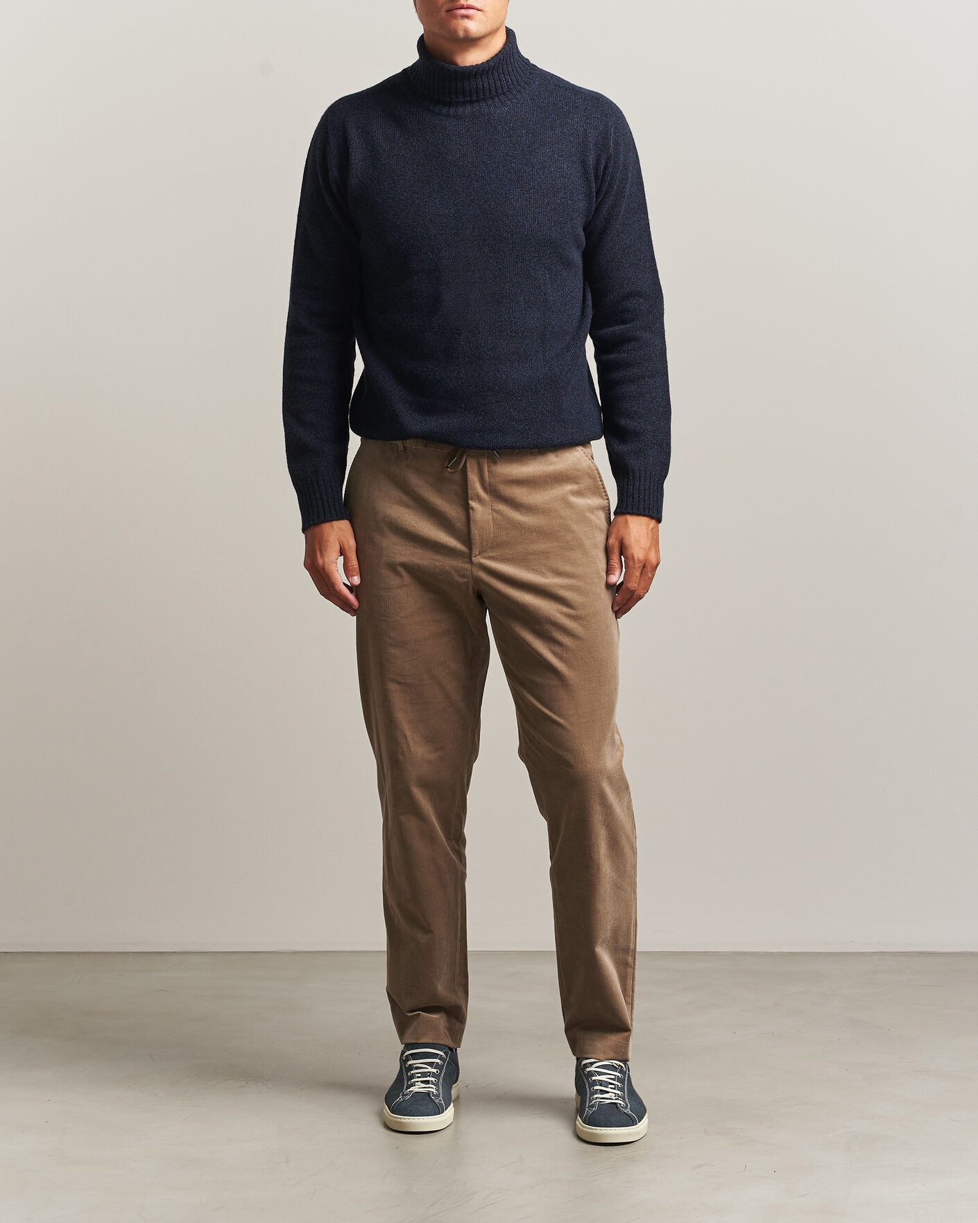 Herre | Gensere | Altea | Wool/Cashmere Rollneck Navy Melange