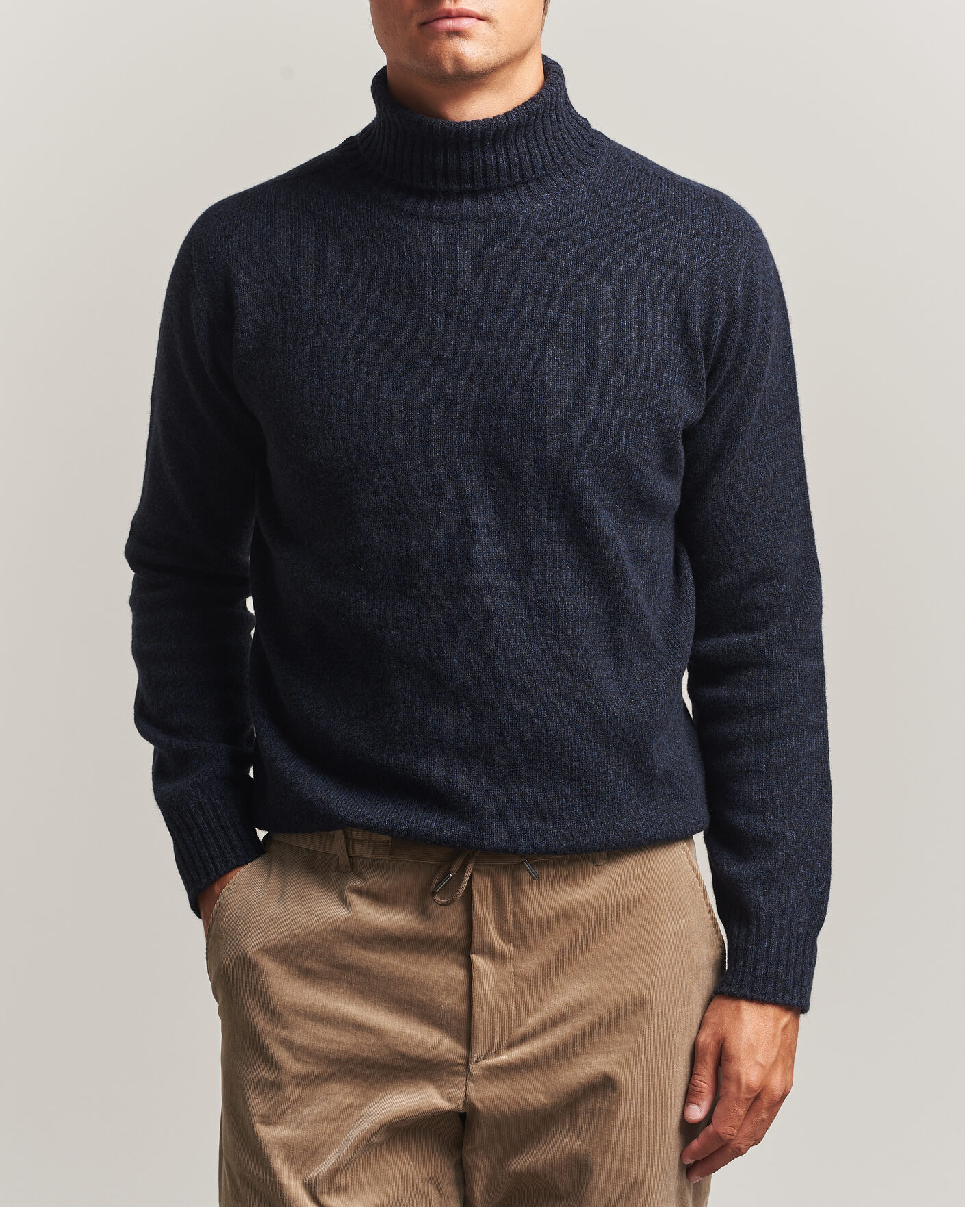 Herre | Gensere | Altea | Wool/Cashmere Rollneck Navy Melange