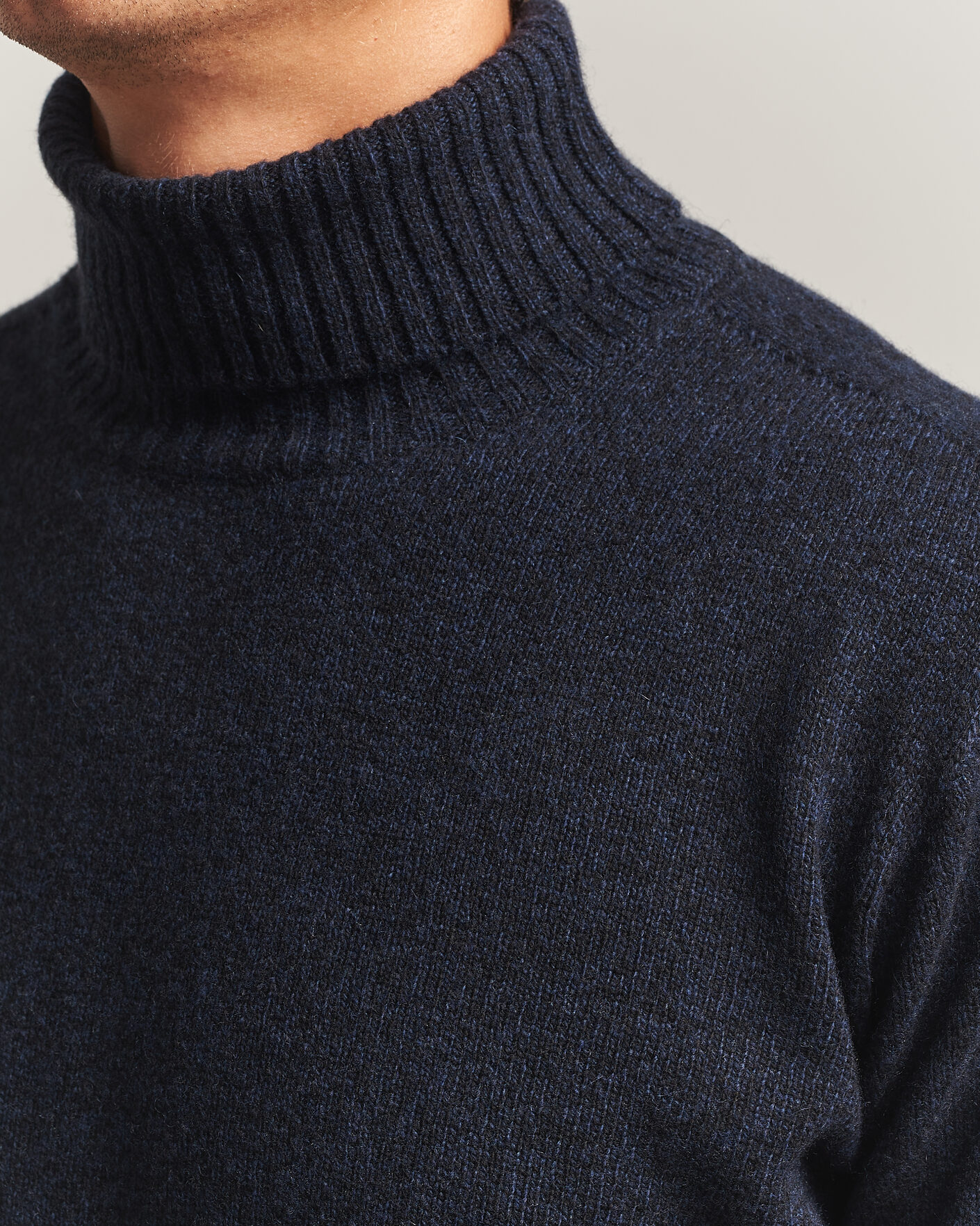 Herre | Gensere | Altea | Wool/Cashmere Rollneck Navy Melange