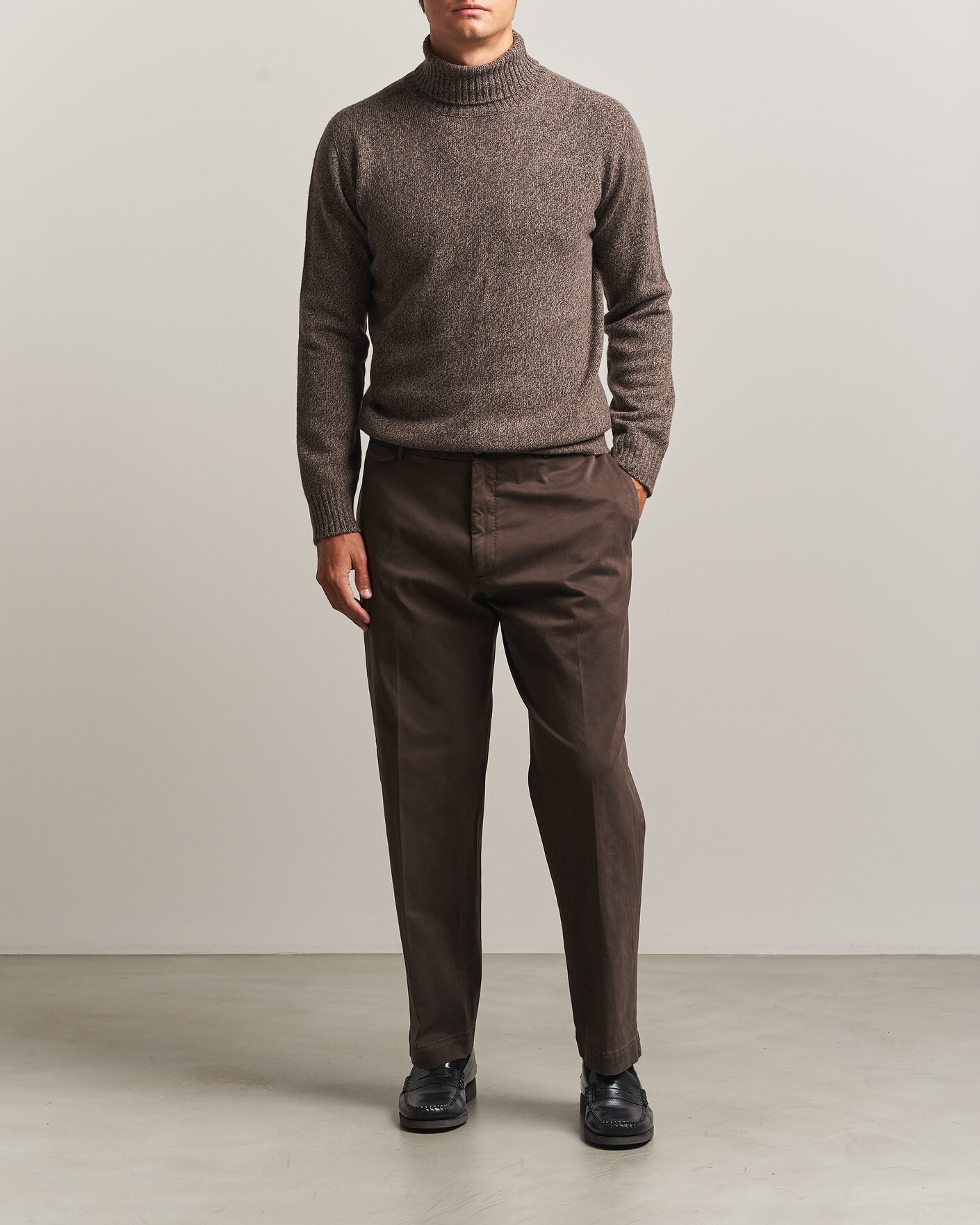 Herre | Gensere | Altea | Wool/Cashmere Rollneck Brown Melange
