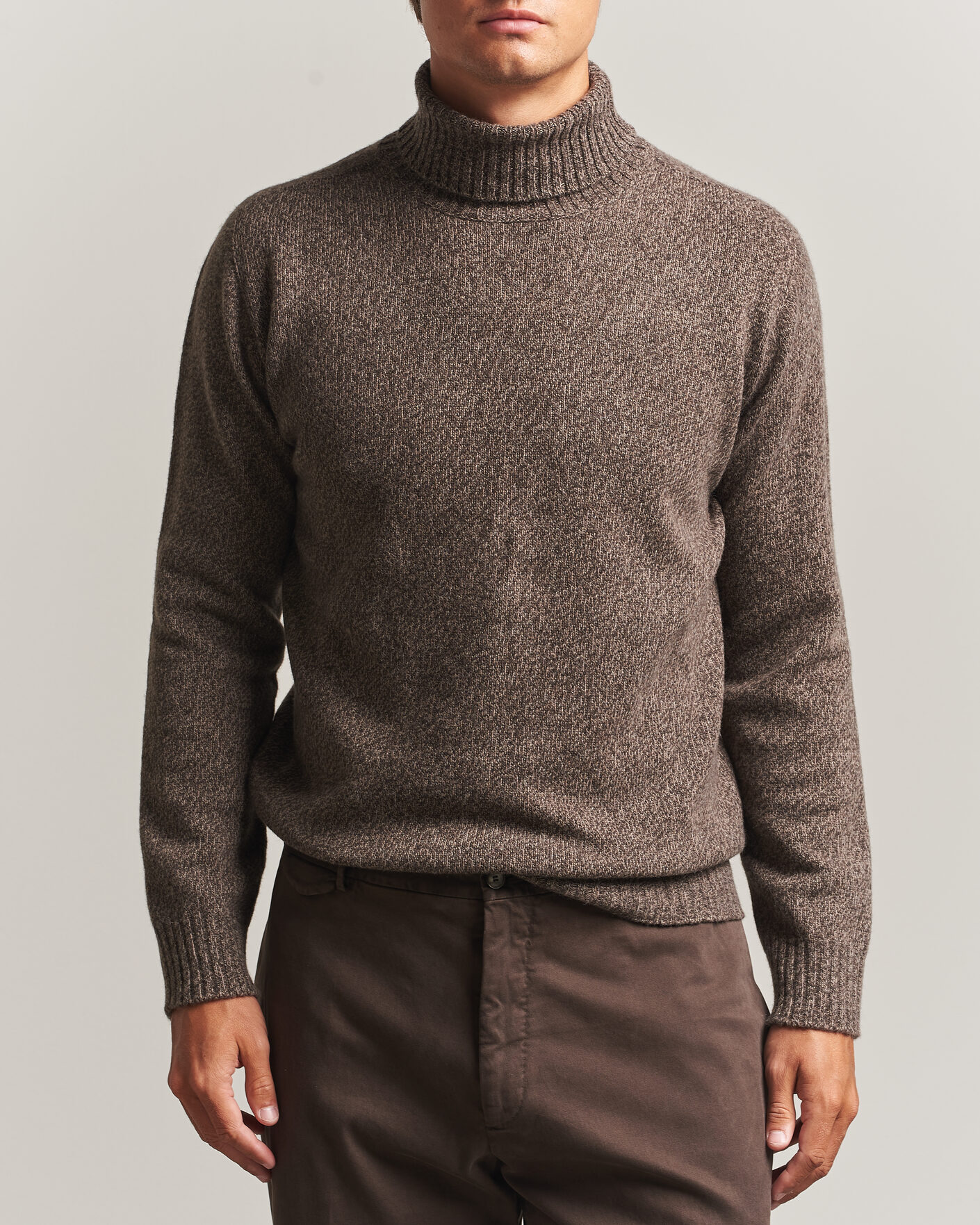 Herre | Gensere | Altea | Wool/Cashmere Rollneck Brown Melange