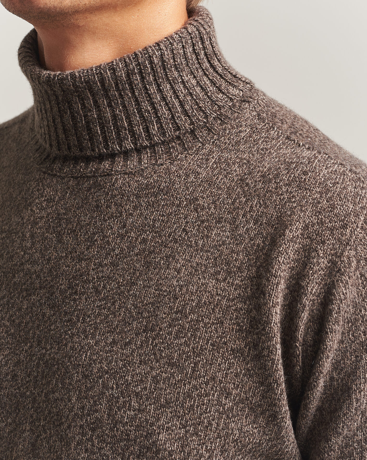 Herre | Gensere | Altea | Wool/Cashmere Rollneck Brown Melange