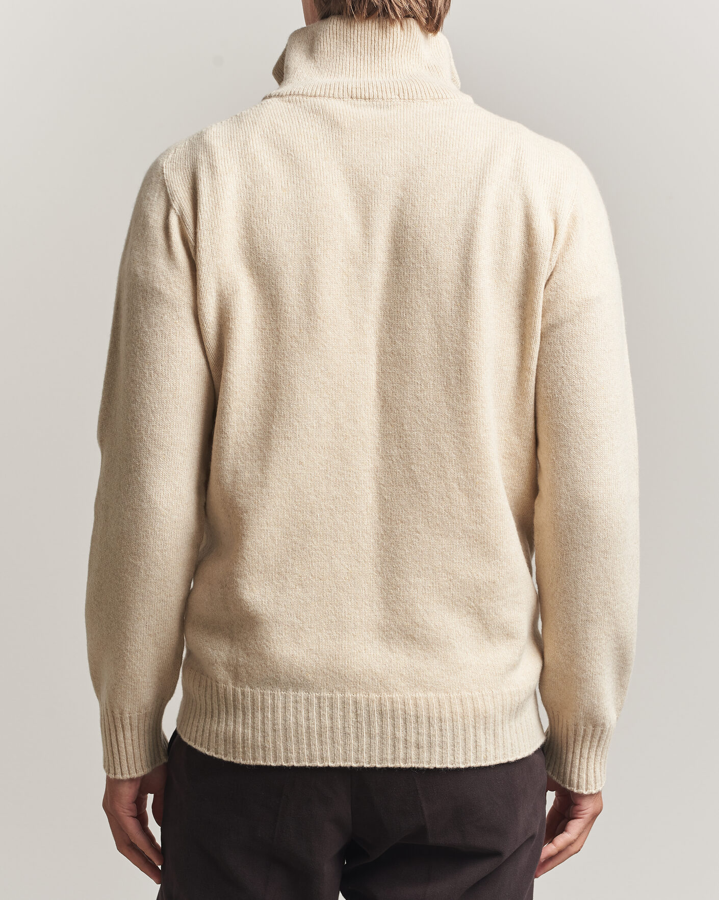 Herre | Gensere | Altea | Wool/Cashmere Half Zip Beige