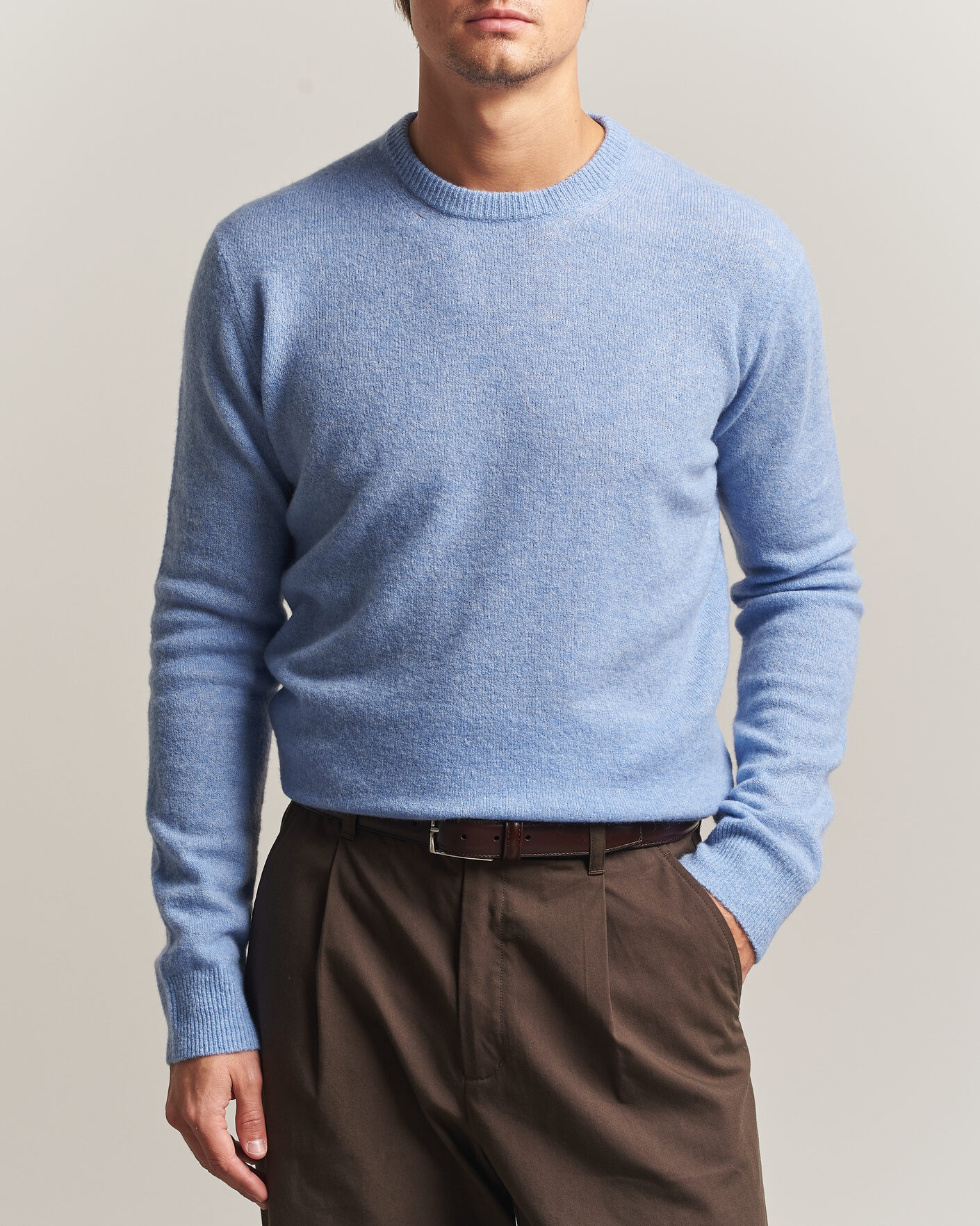 Herre | Gensere | Altea | Cloud Cashmere Blend Sweater Sky Blue