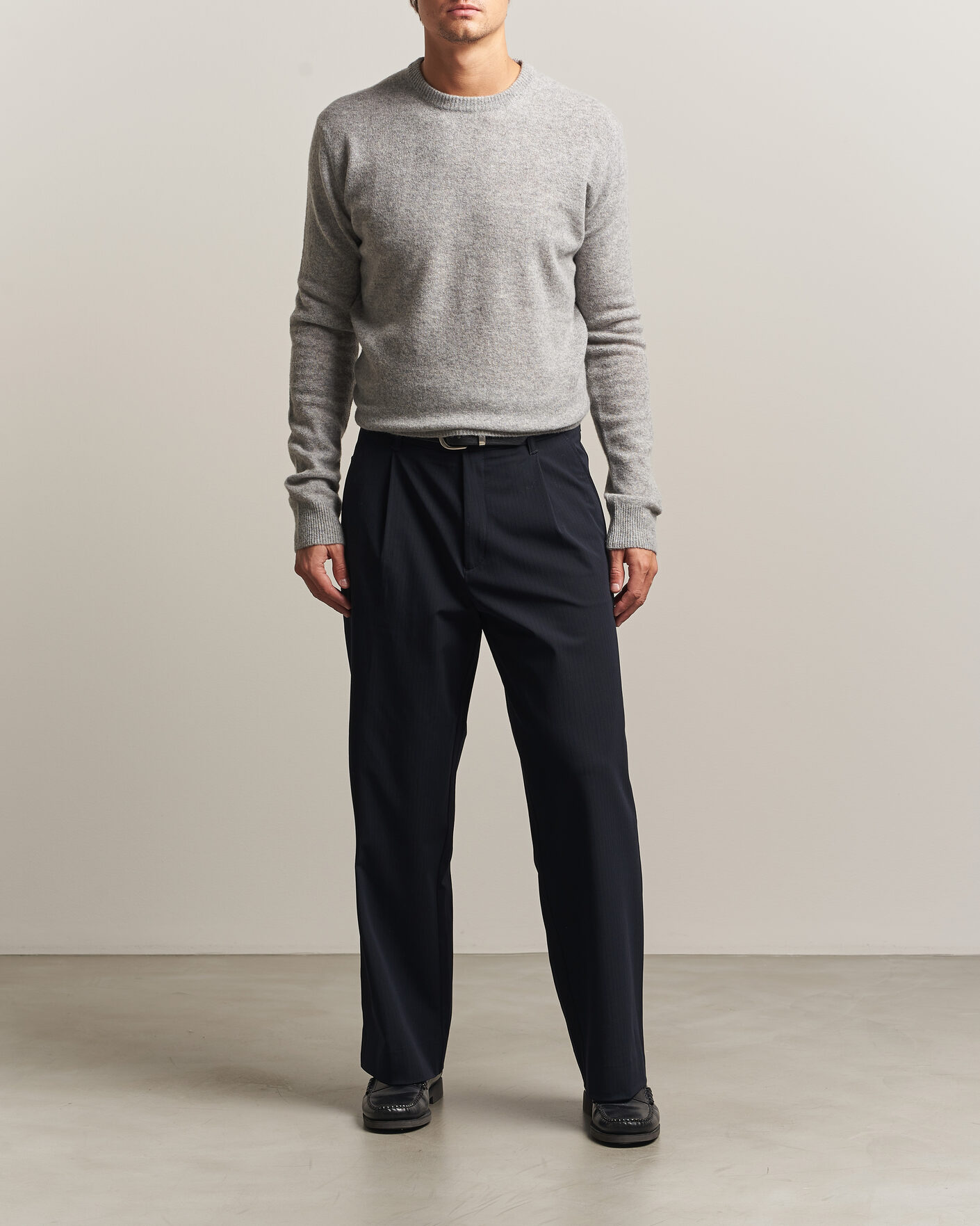 Herre | Gensere | Altea | Cloud Cashmere Blend Sweater Grey Melange