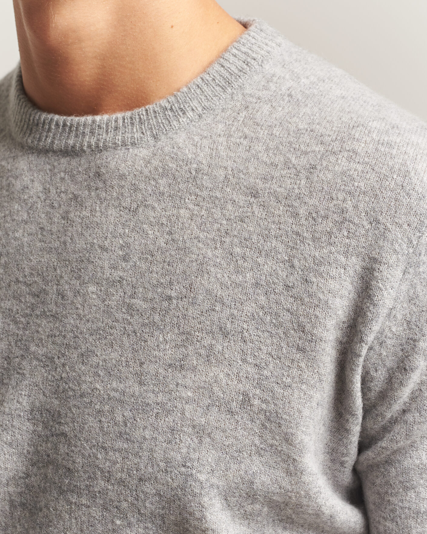 Herre | Gensere | Altea | Cloud Cashmere Blend Sweater Grey Melange