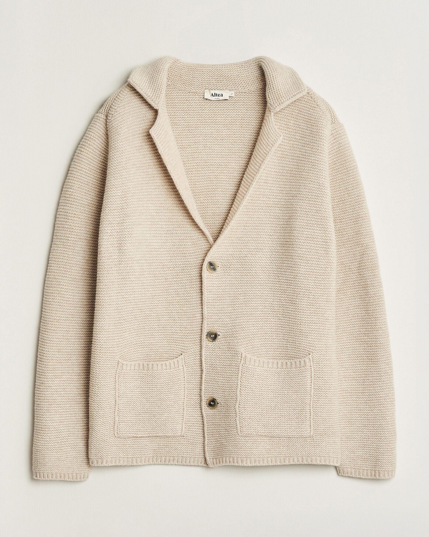 Herre | Gensere | Altea | Wool Cardigan Jacket Beige