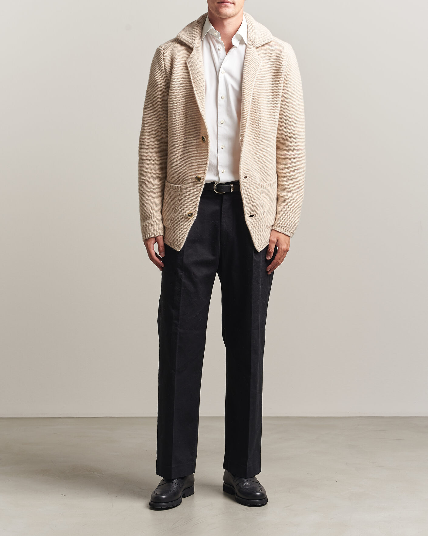 Herre | Gensere | Altea | Wool Cardigan Jacket Beige