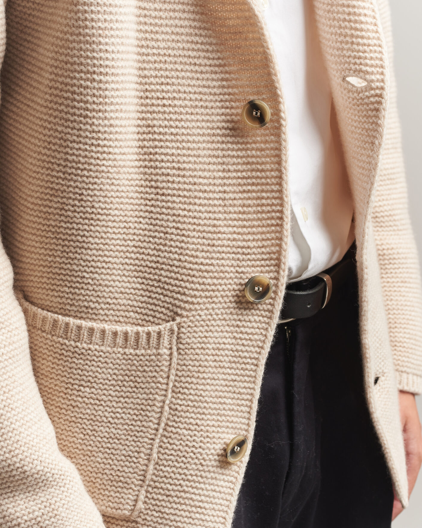 Herre | Gensere | Altea | Wool Cardigan Jacket Beige