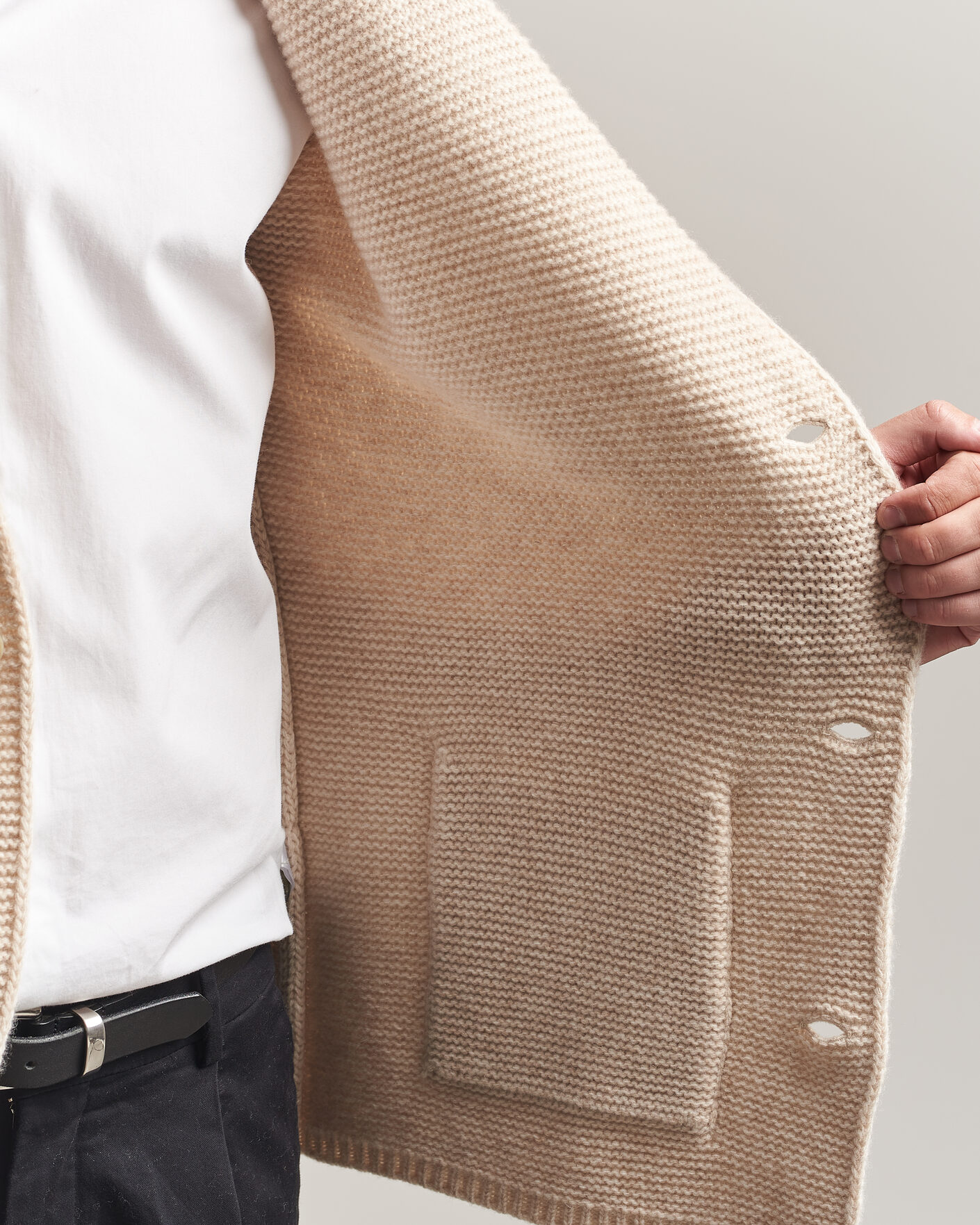 Herre | Gensere | Altea | Wool Cardigan Jacket Beige