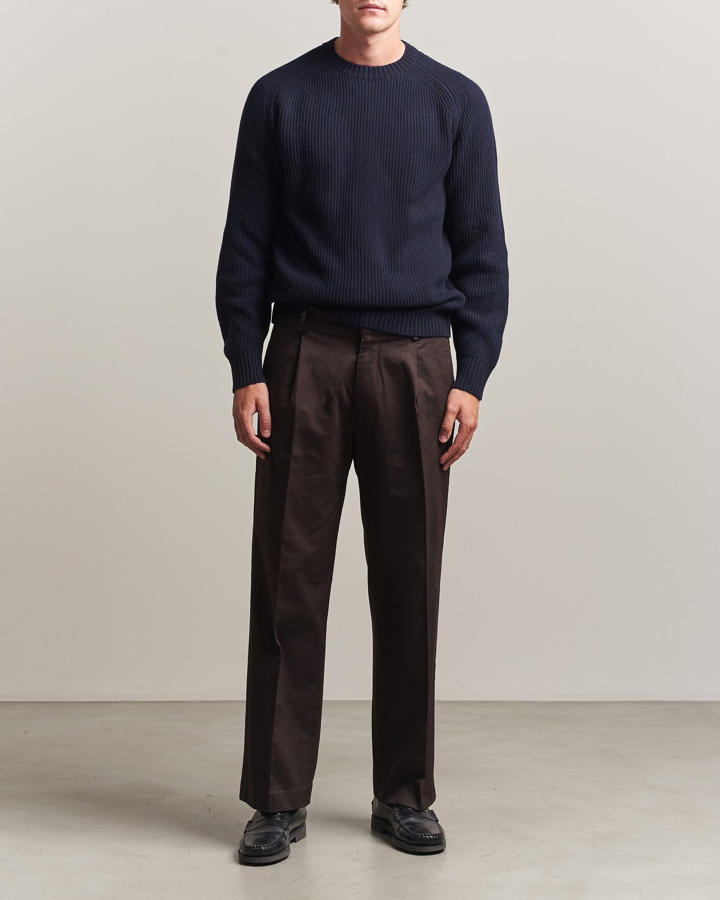 Herre | Gensere | Altea | Rib Wool Crew Neck Navy