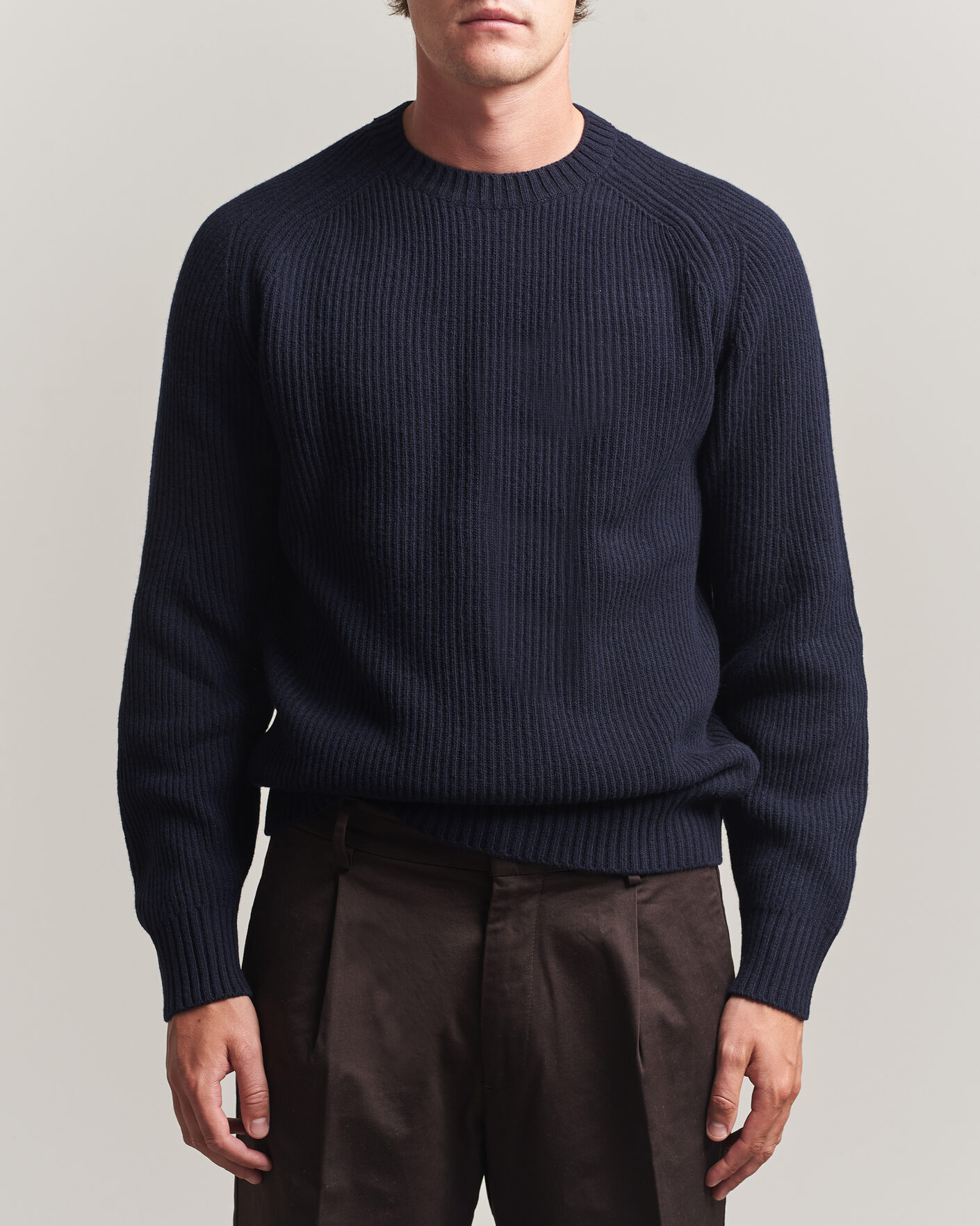 Herre | Gensere | Altea | Rib Wool Crew Neck Navy