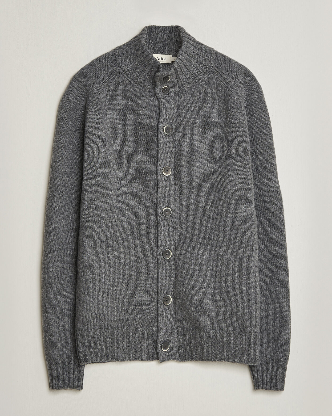 Herre | Gensere | Altea | Raglan Sleeve Buttoned Cardigan Grey Melange