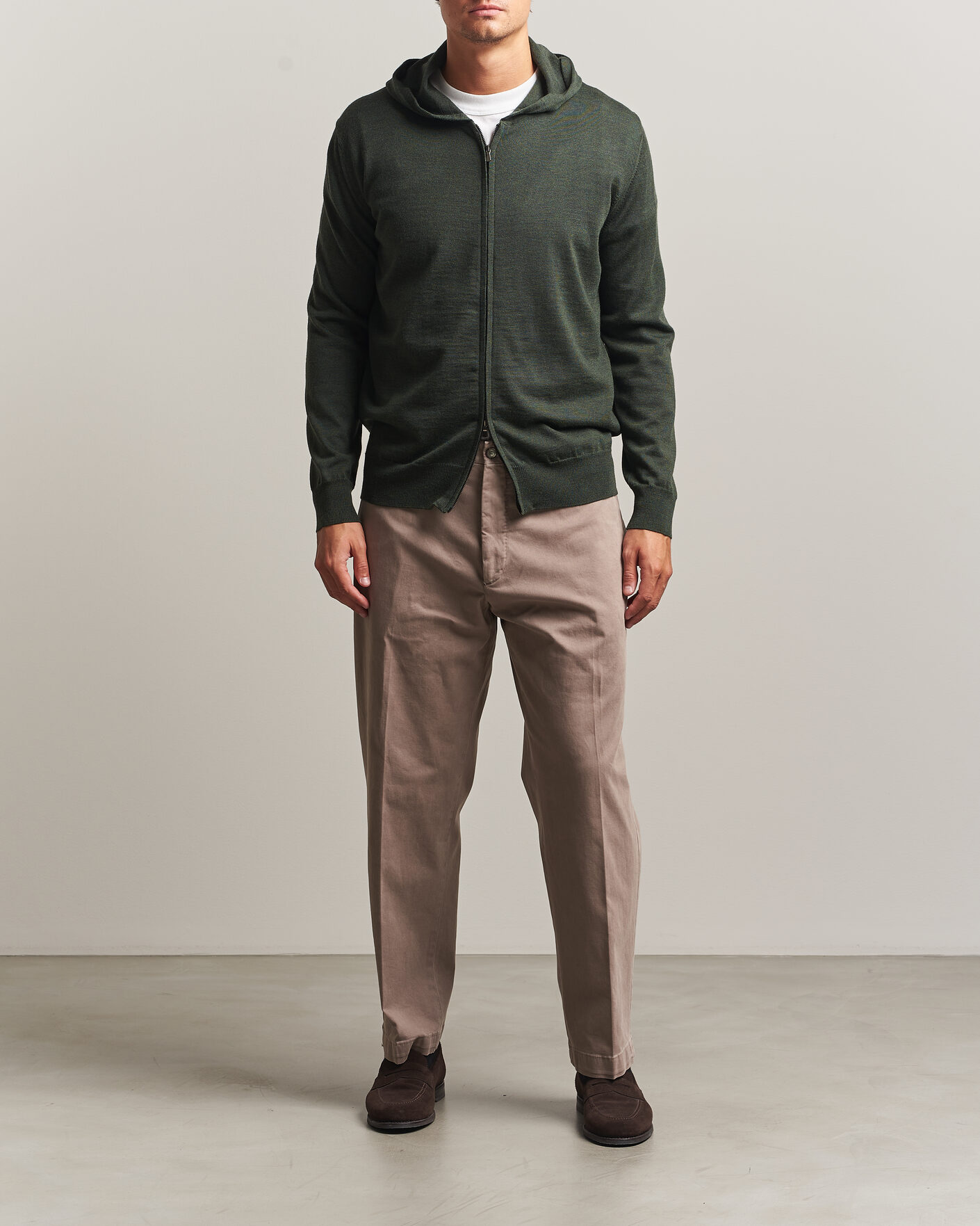 Herre | Gensere | Altea | Merino Wool Cardigan Dark Military