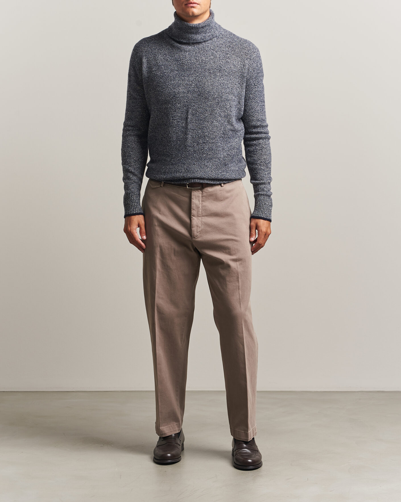 Herre | Gensere | Altea | Cloud Cashmere Blend Rollneck Navy Melange