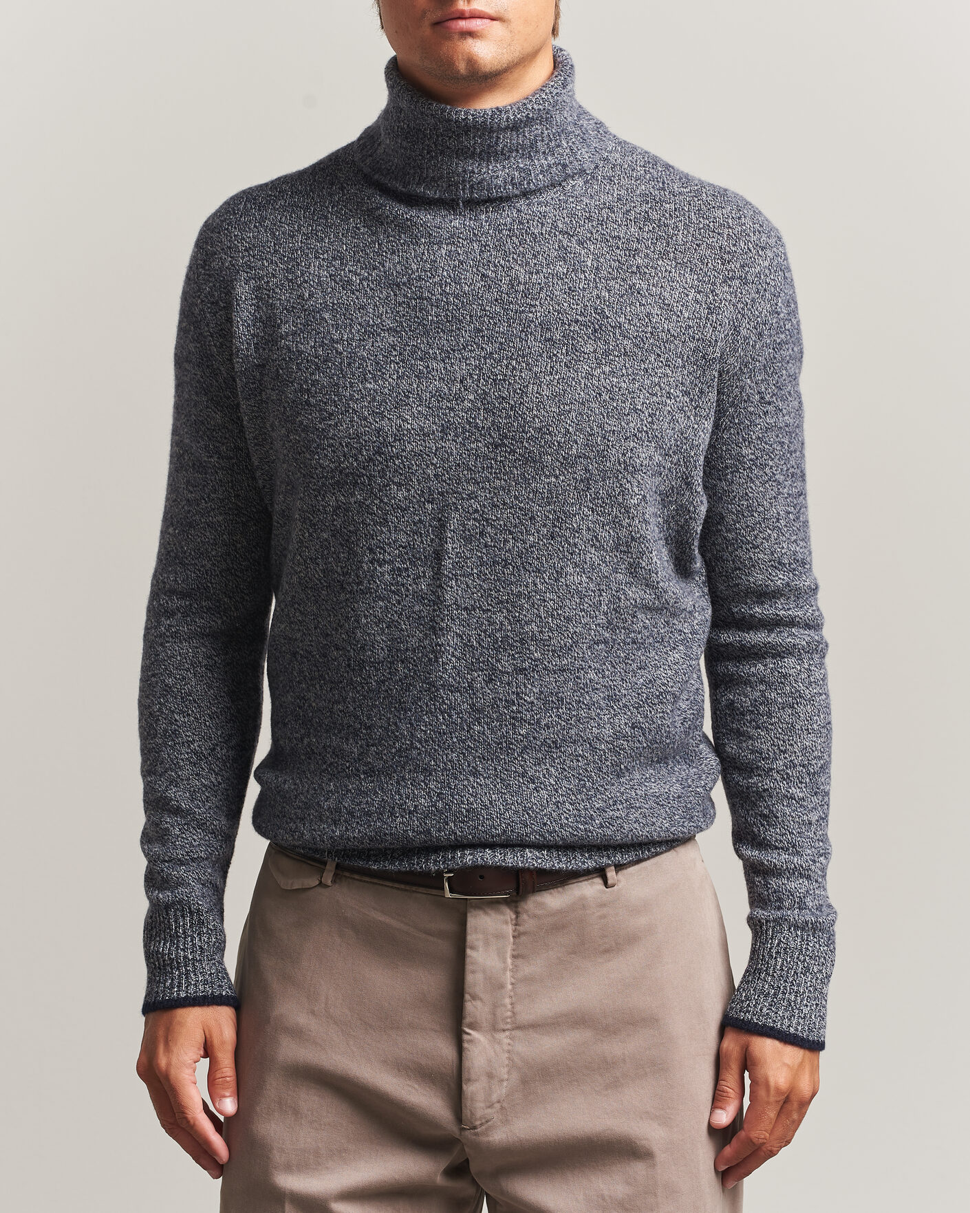 Herre | Gensere | Altea | Cloud Cashmere Blend Rollneck Navy Melange