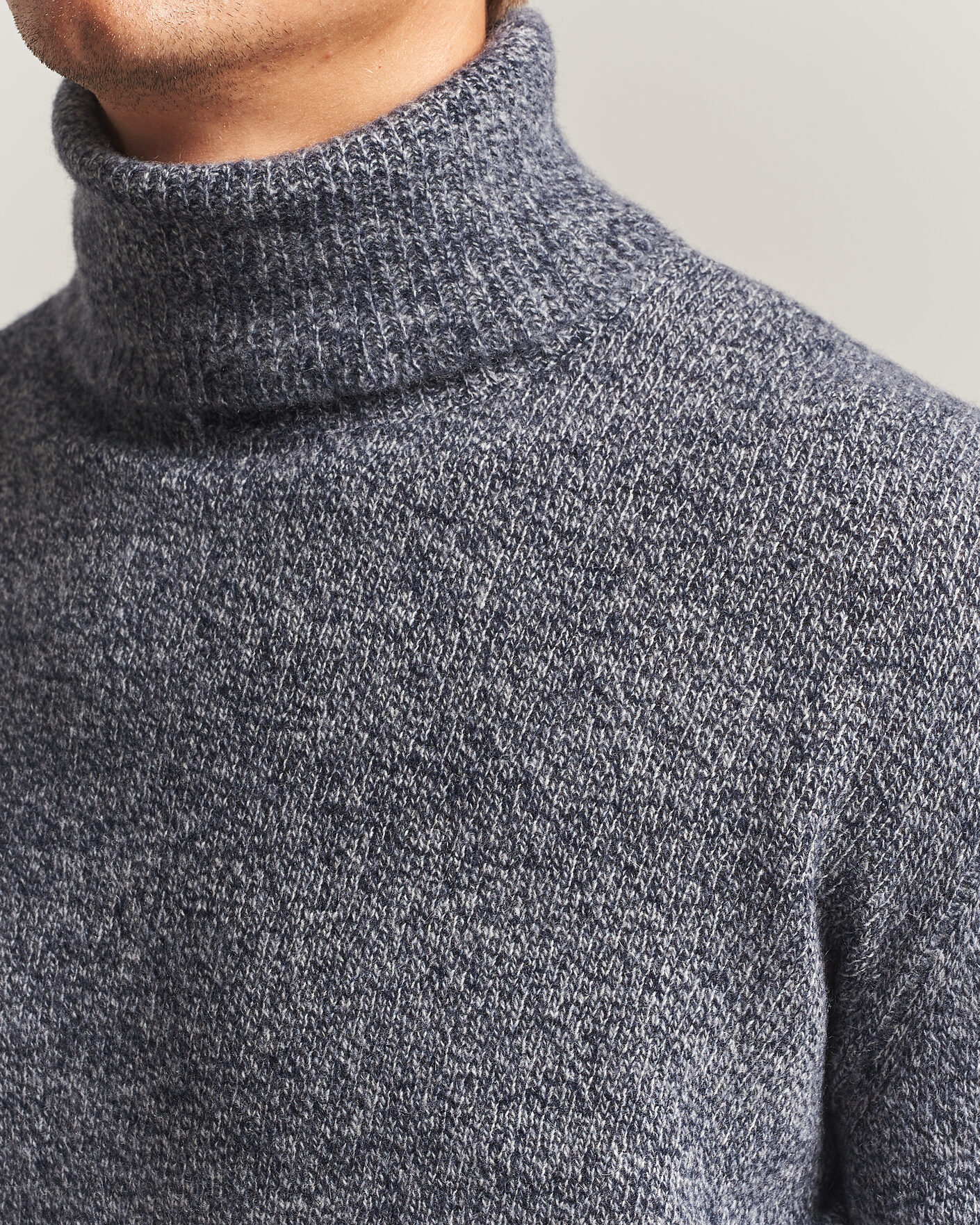 Herre | Gensere | Altea | Cloud Cashmere Blend Rollneck Navy Melange