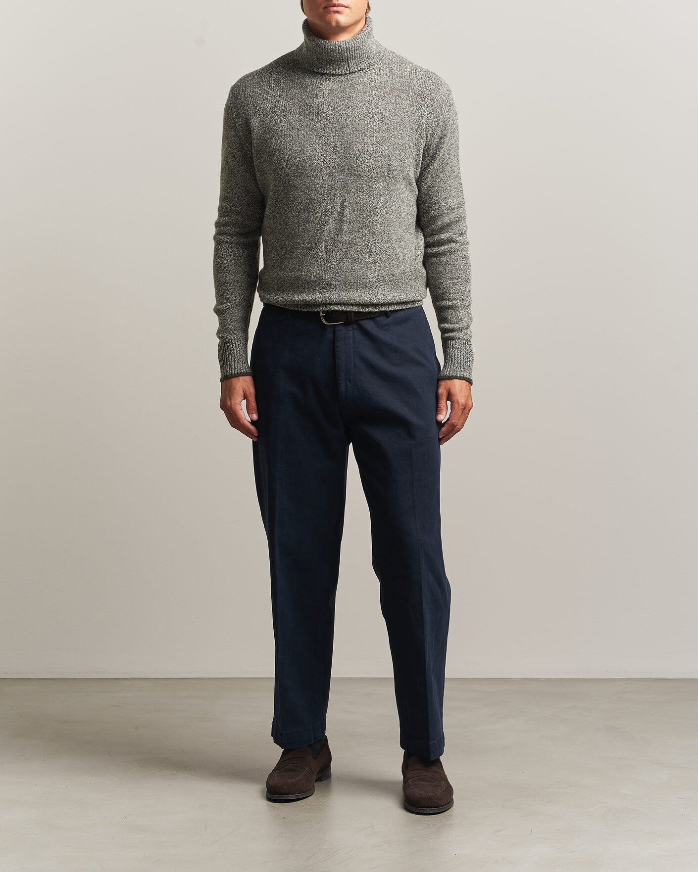 Herre | Gensere | Altea | Cloud Cashmere Blend Rollneck Green Melange