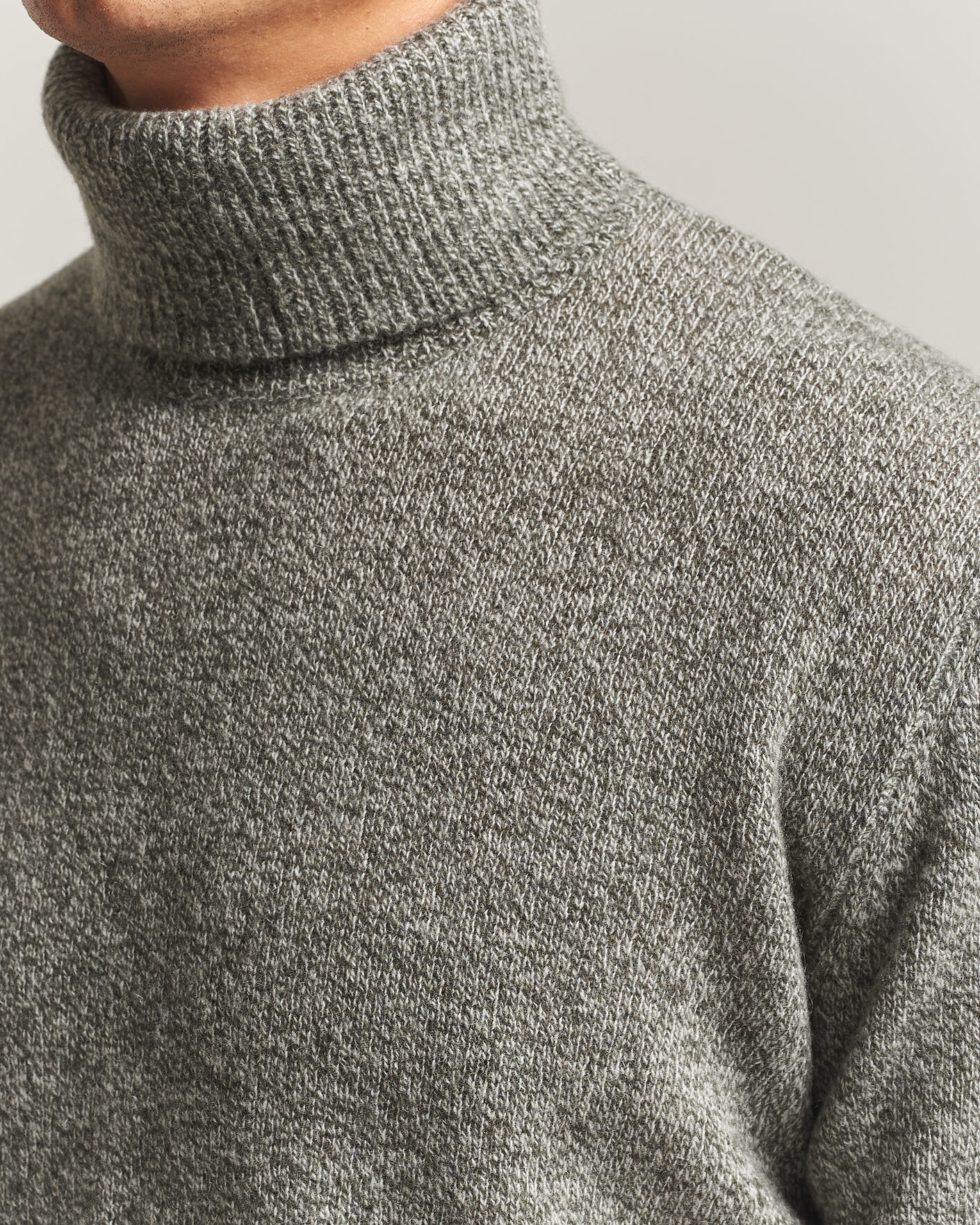 Herre | Gensere | Altea | Cloud Cashmere Blend Rollneck Green Melange