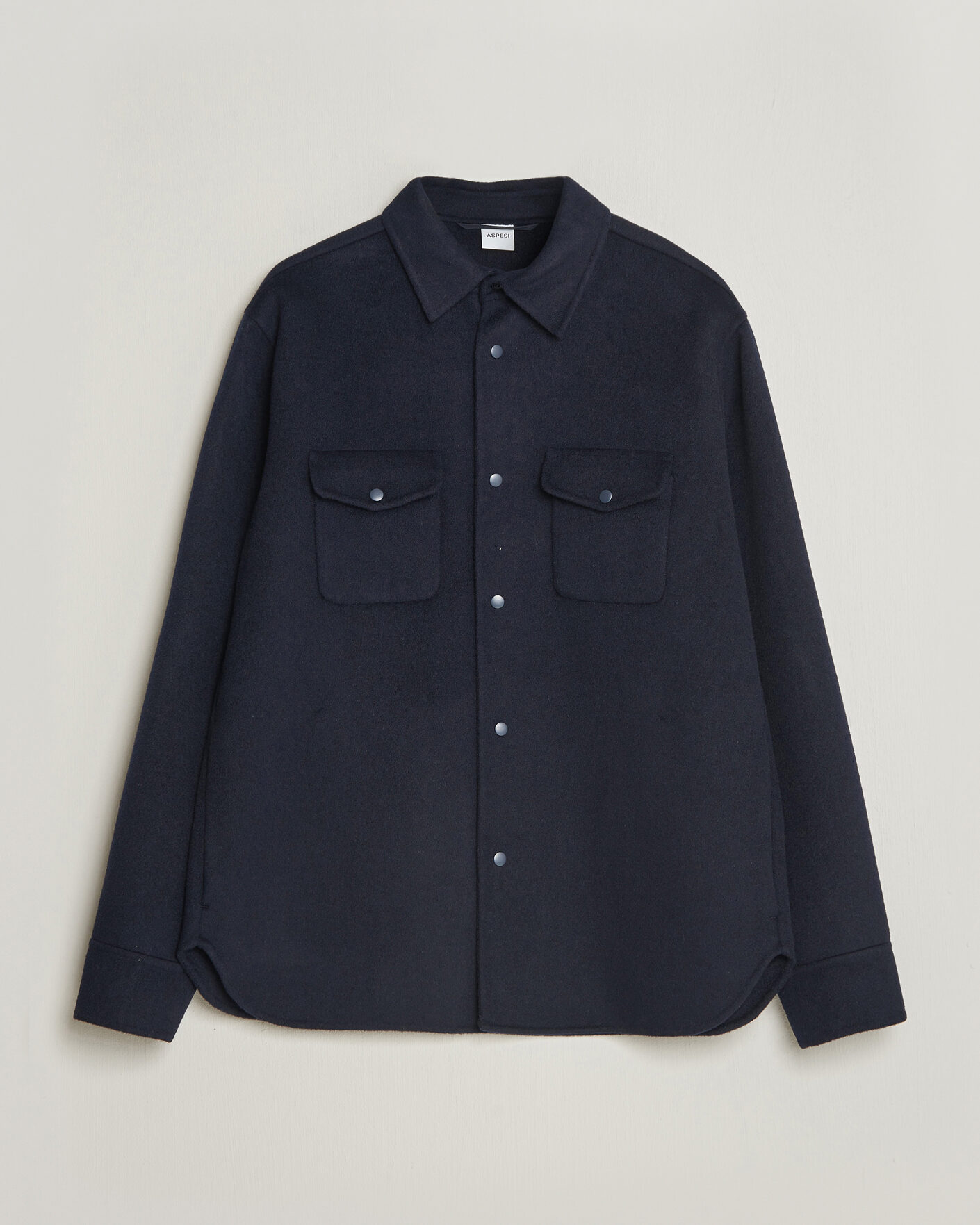 Herre | Jakker | Aspesi | Double Wool Shirt Jacket Navy