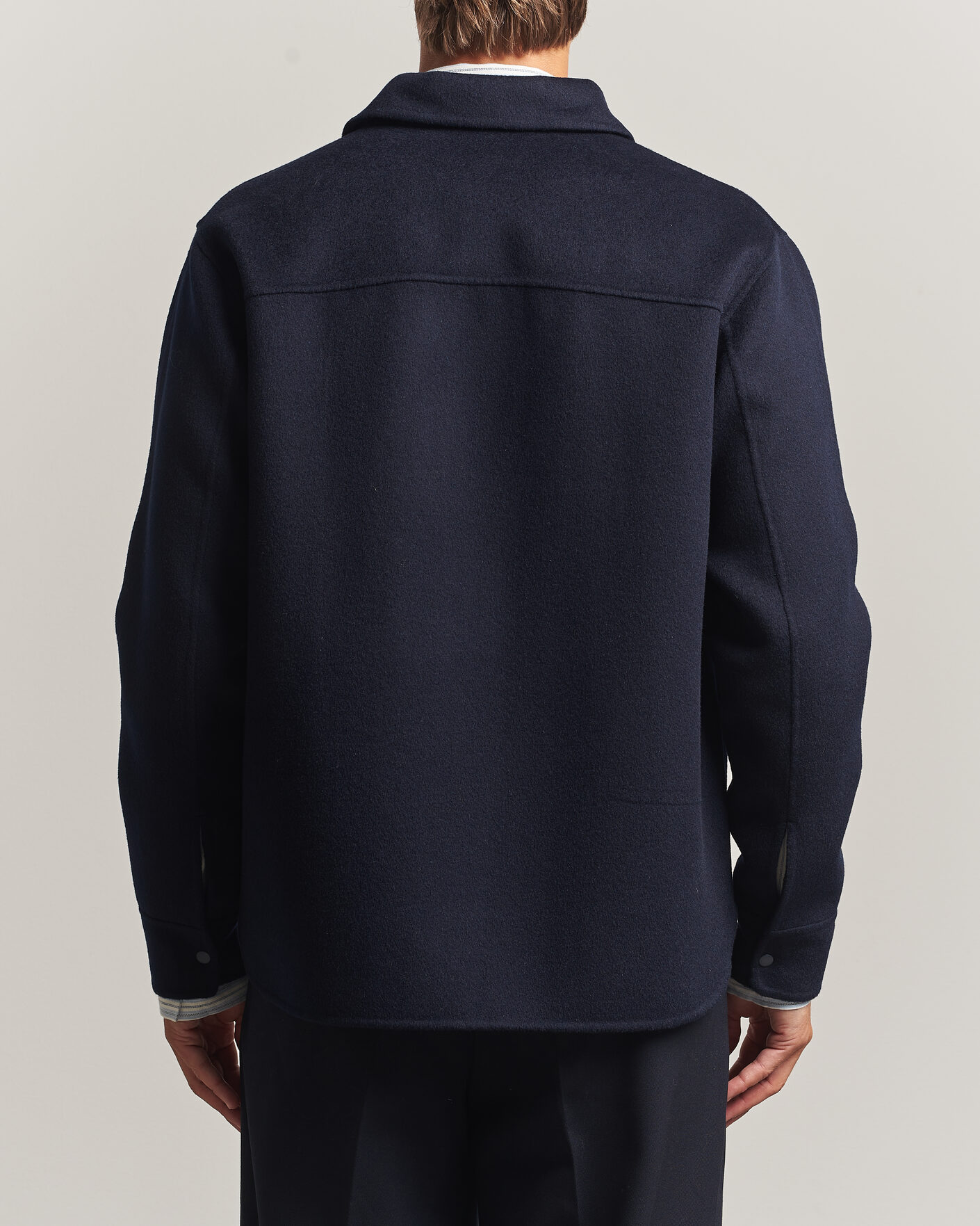 Herre | Jakker | Aspesi | Double Wool Shirt Jacket Navy