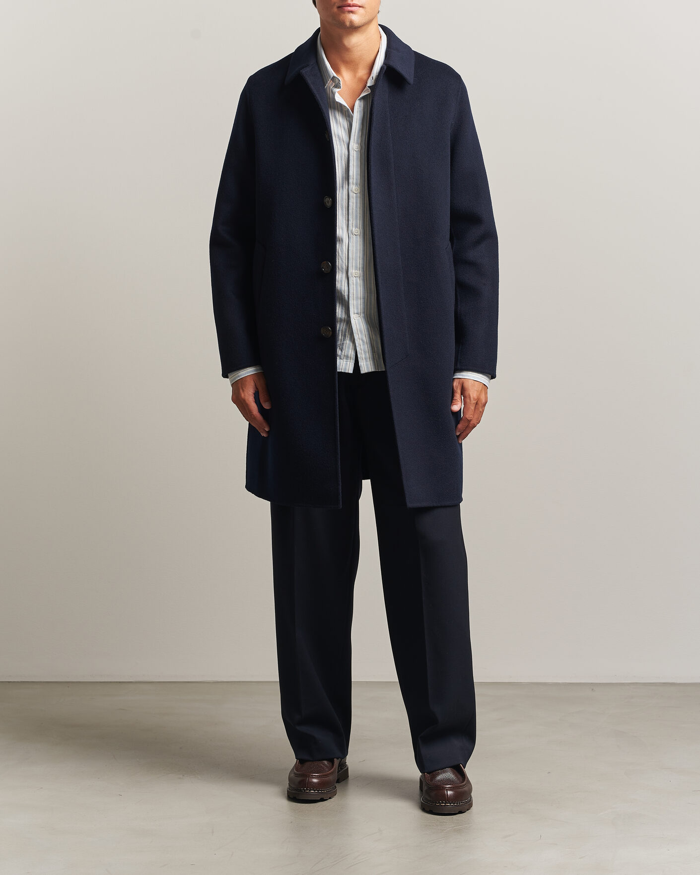 Herre | Jakker | Aspesi | Double Wool Coat Navy