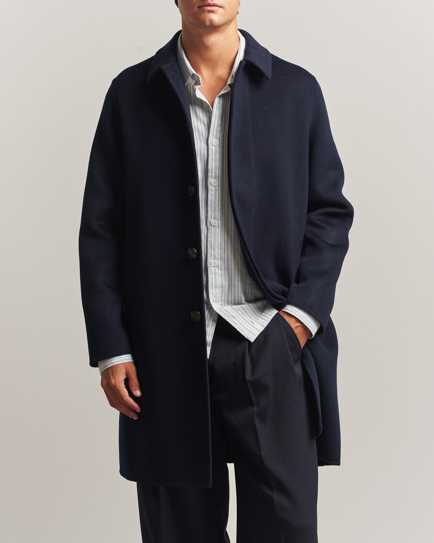 Herre | Jakker | Aspesi | Double Wool Coat Navy