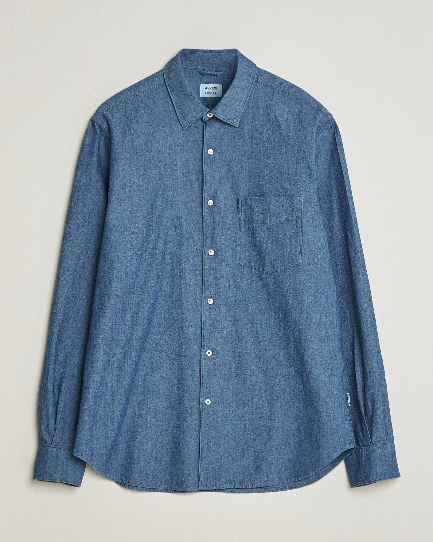 Herre | Skjorter | Aspesi | Chambray Shirt Blue Denim
