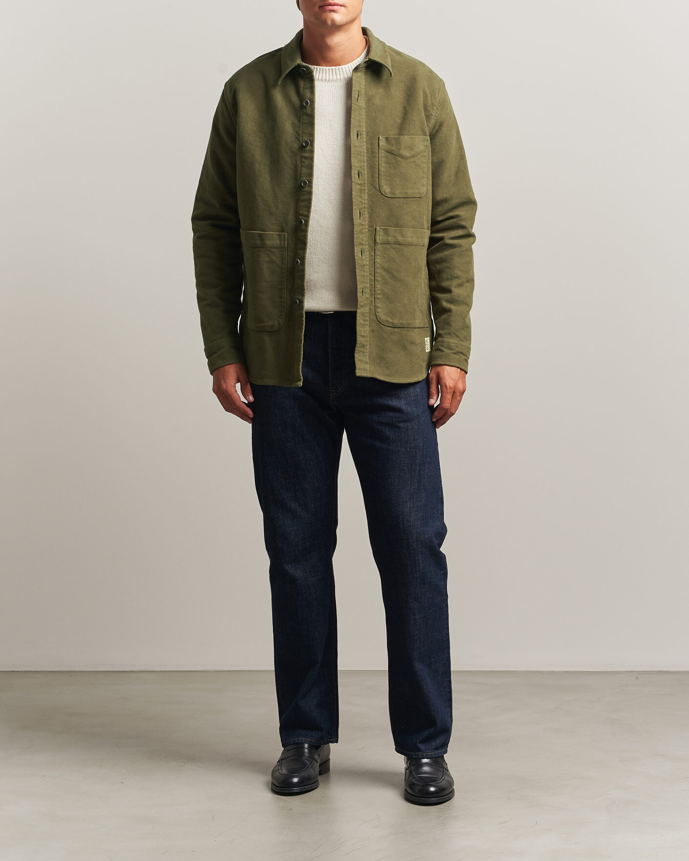 Herre | Skjorter | Aspesi | Moleskine Utility Shirt Military