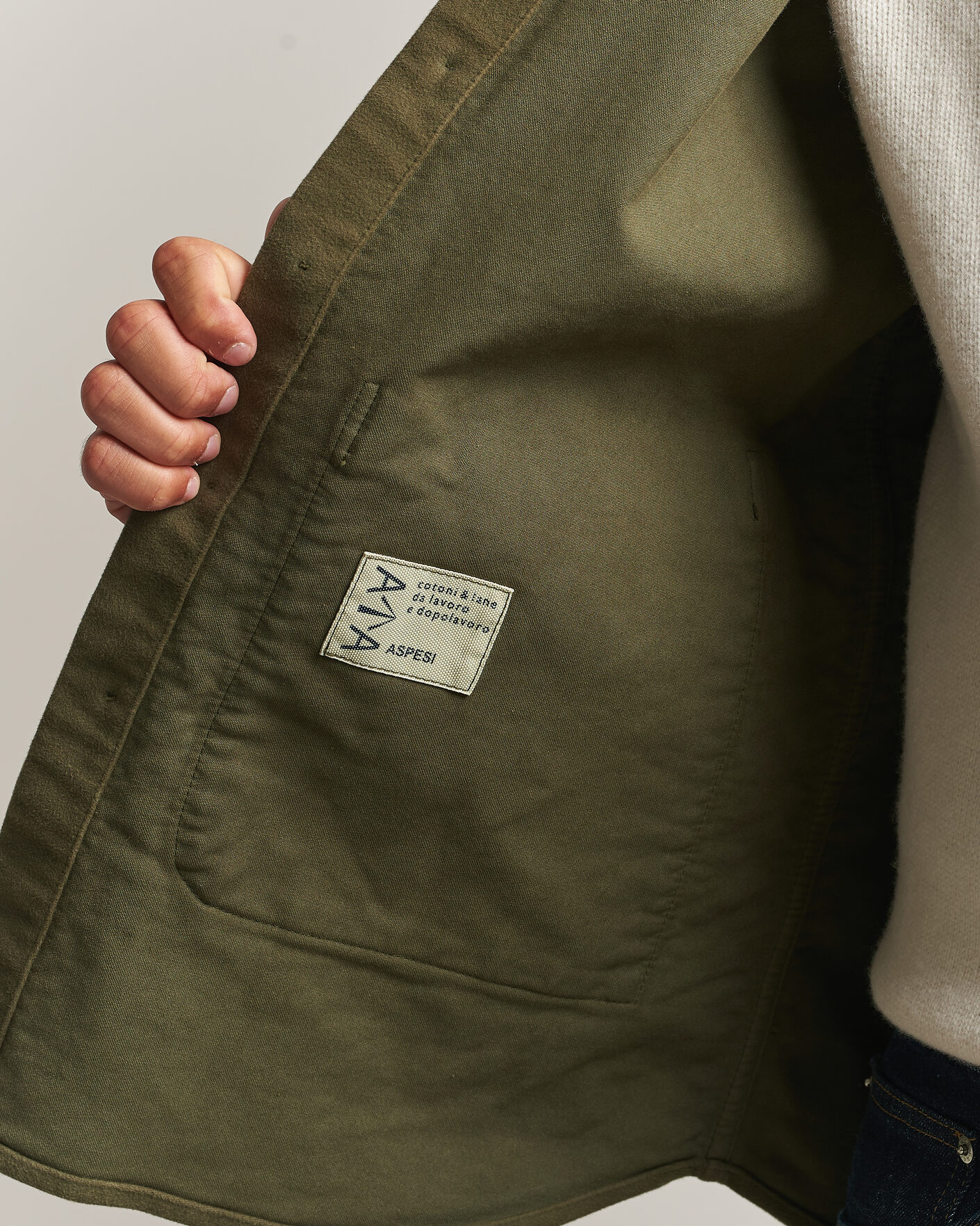 Herre | Skjorter | Aspesi | Moleskine Utility Shirt Military